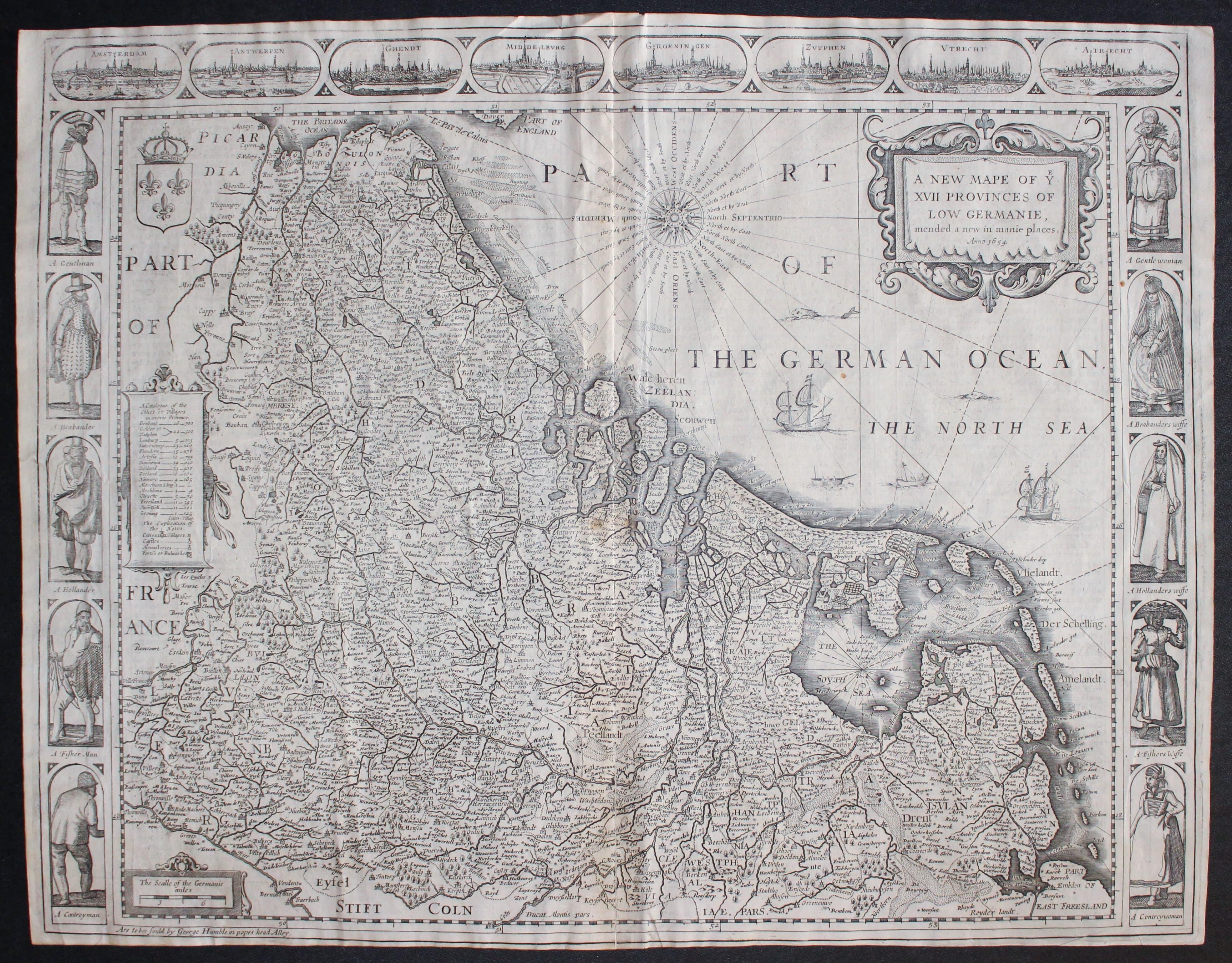 Map of the Netherlands by John Speed c.1654  Map of the Netherlands by John Speed c.1654
