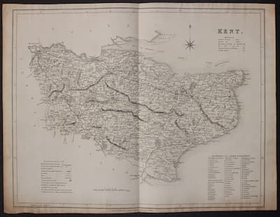 Map of Kent  by T. L. Murray 1832