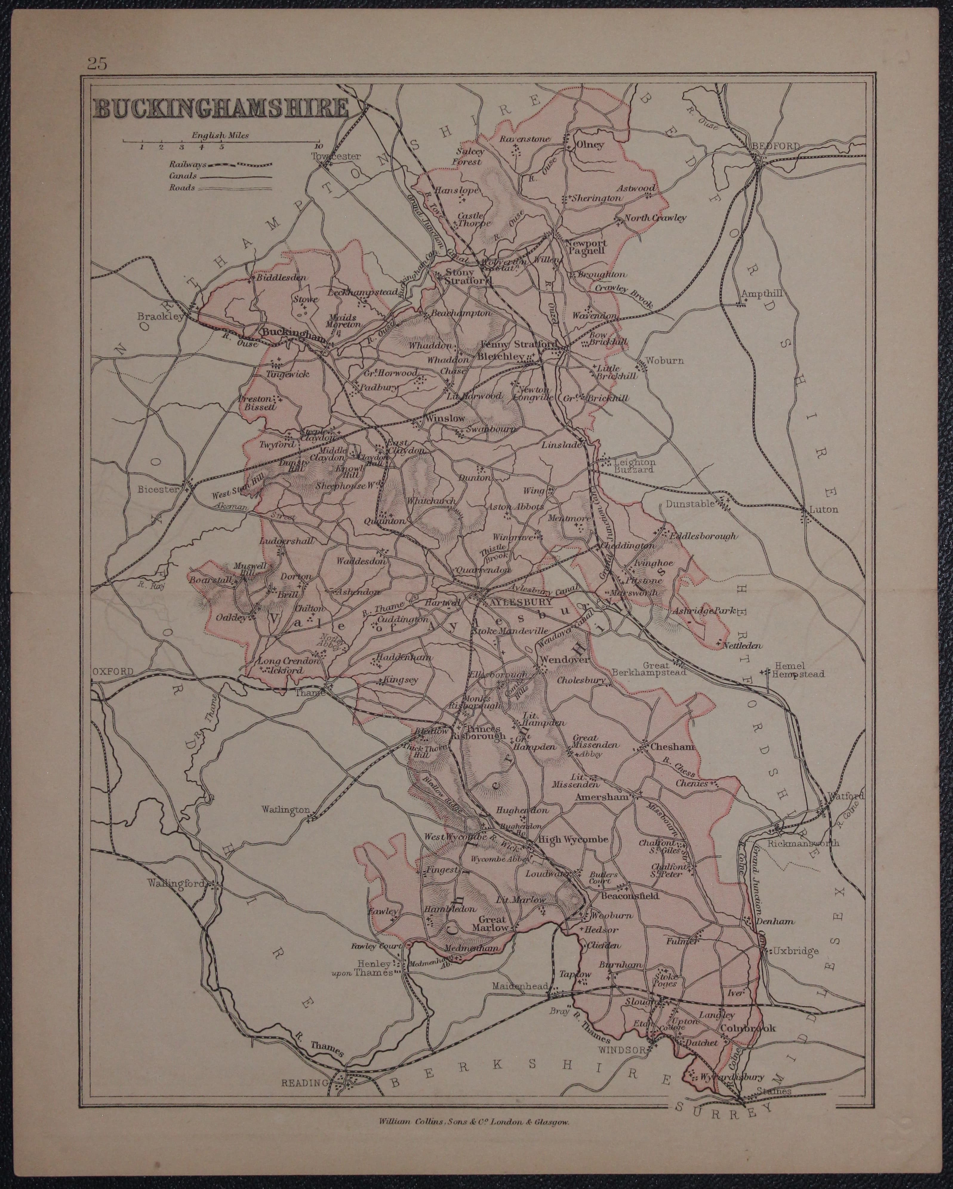 Map of Buckinghamshire  by Thomas Letts