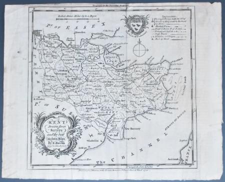 Map of Kent  by Emanuel Bowen c.1749