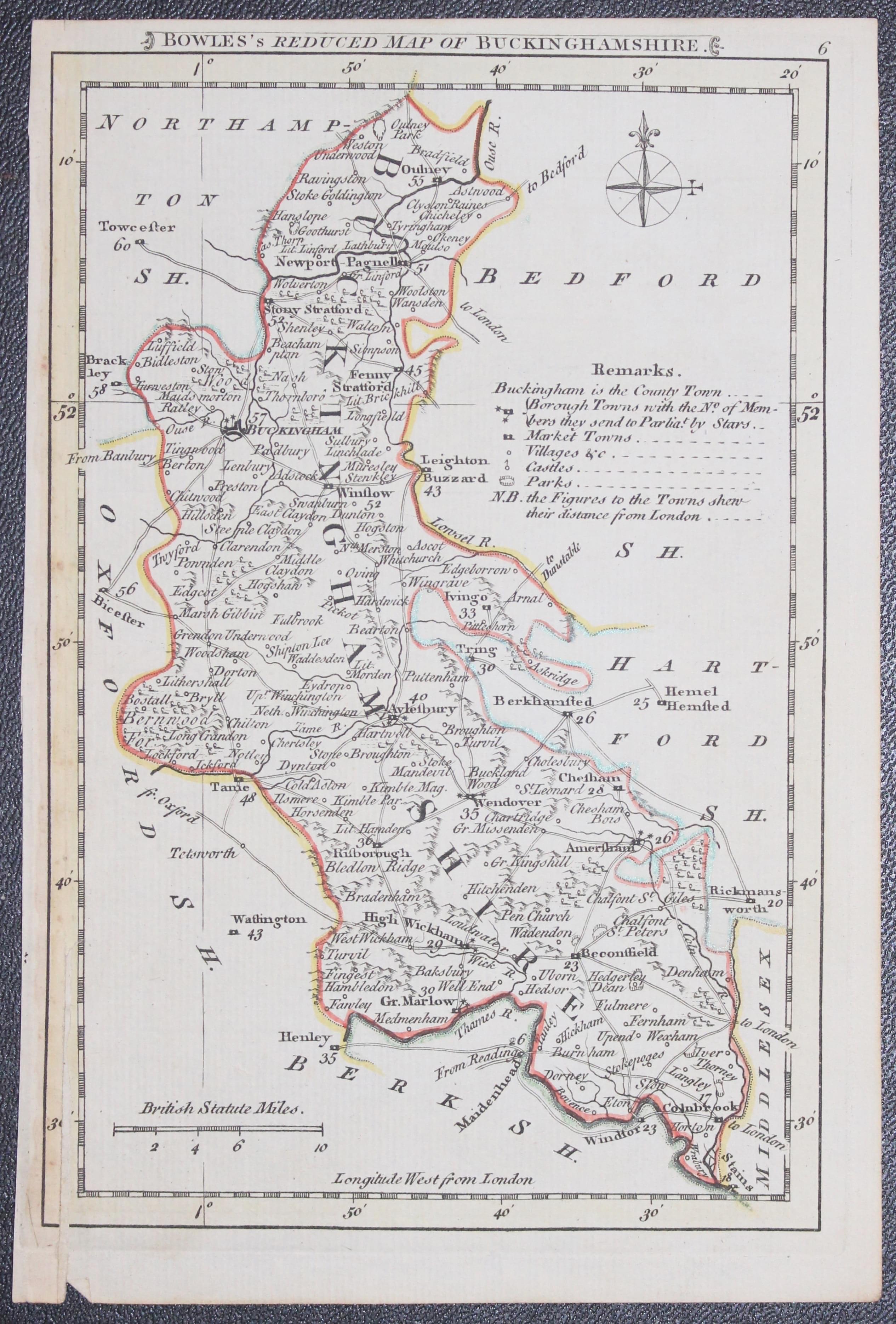 Map of Buckinghamshire  by Thomas Letts