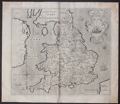 Saxon Heptarchy map by William Hole 1637