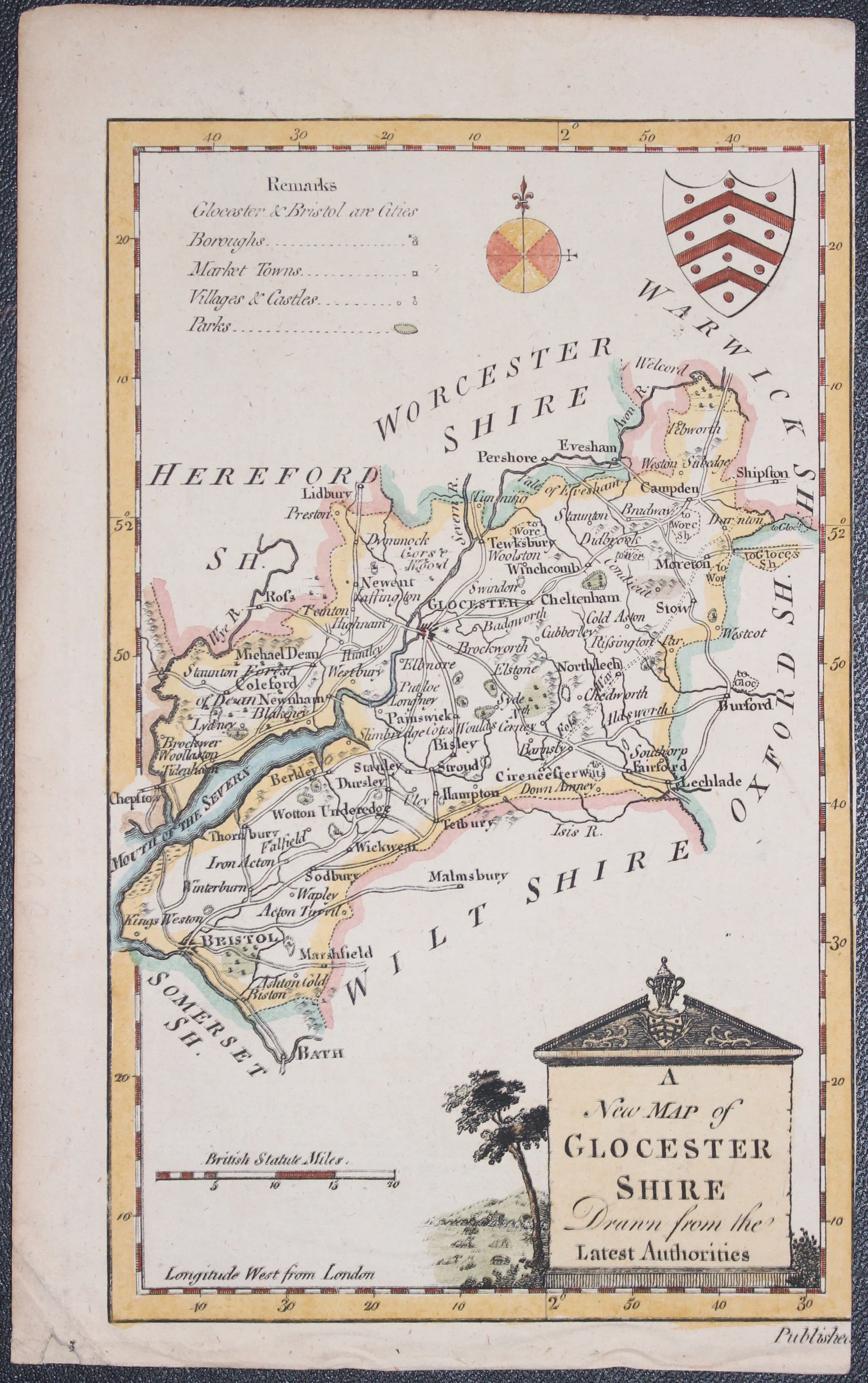 Map of Gloucestershire by George A. Walpole 1794