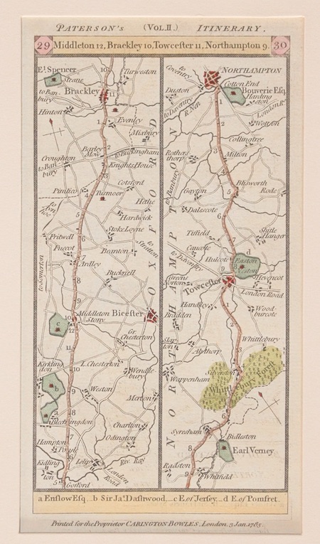 Road map Oxfordshire by Carington Bowles 1785