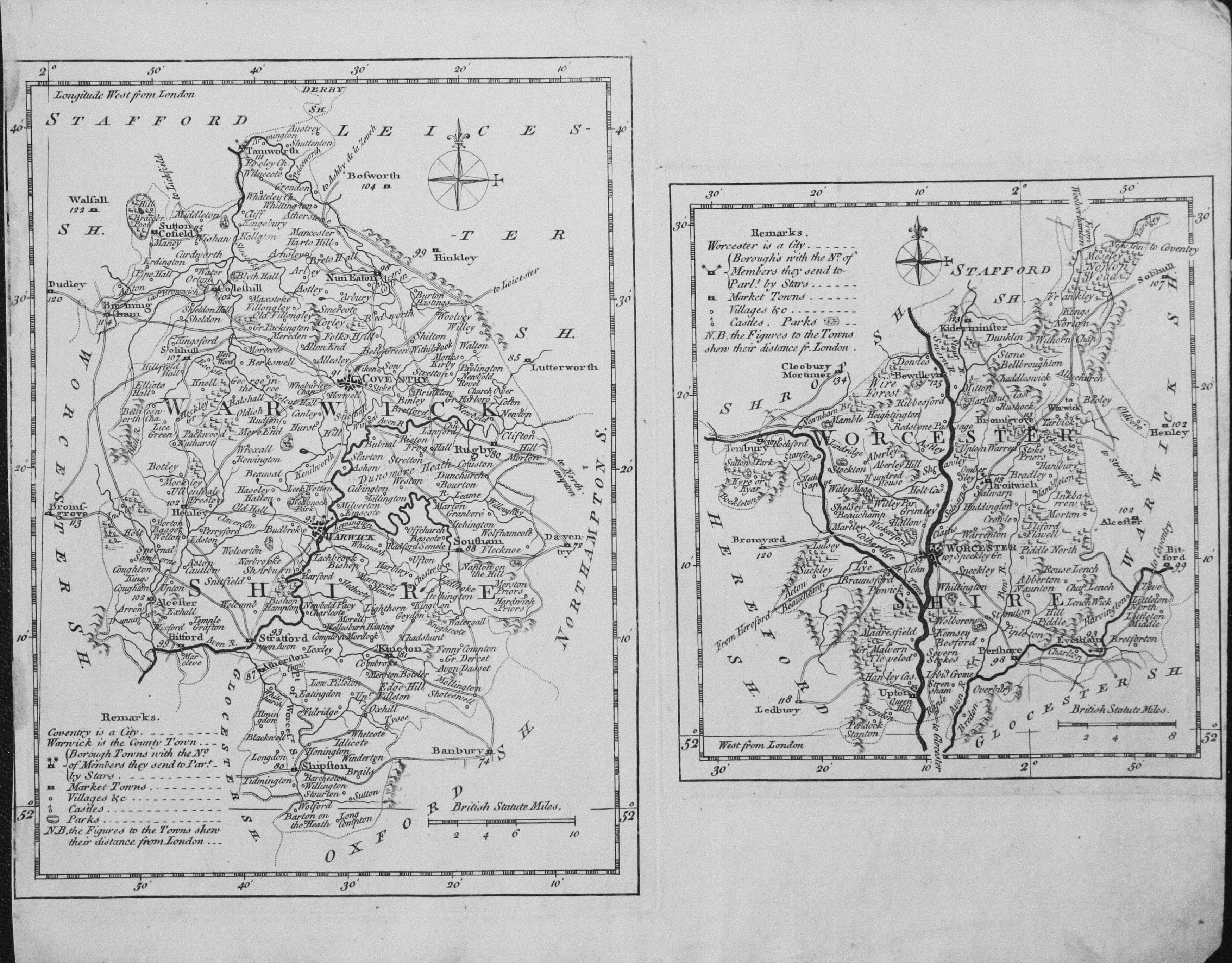 Warwickshire and Worcestershire T. Kitchin & J. Capper 1769  Warwickshire and Worcestershire T. Kitchin & J. Capper 1769