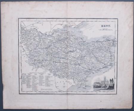 Map of Kent by Archibald Fullarton c.1843