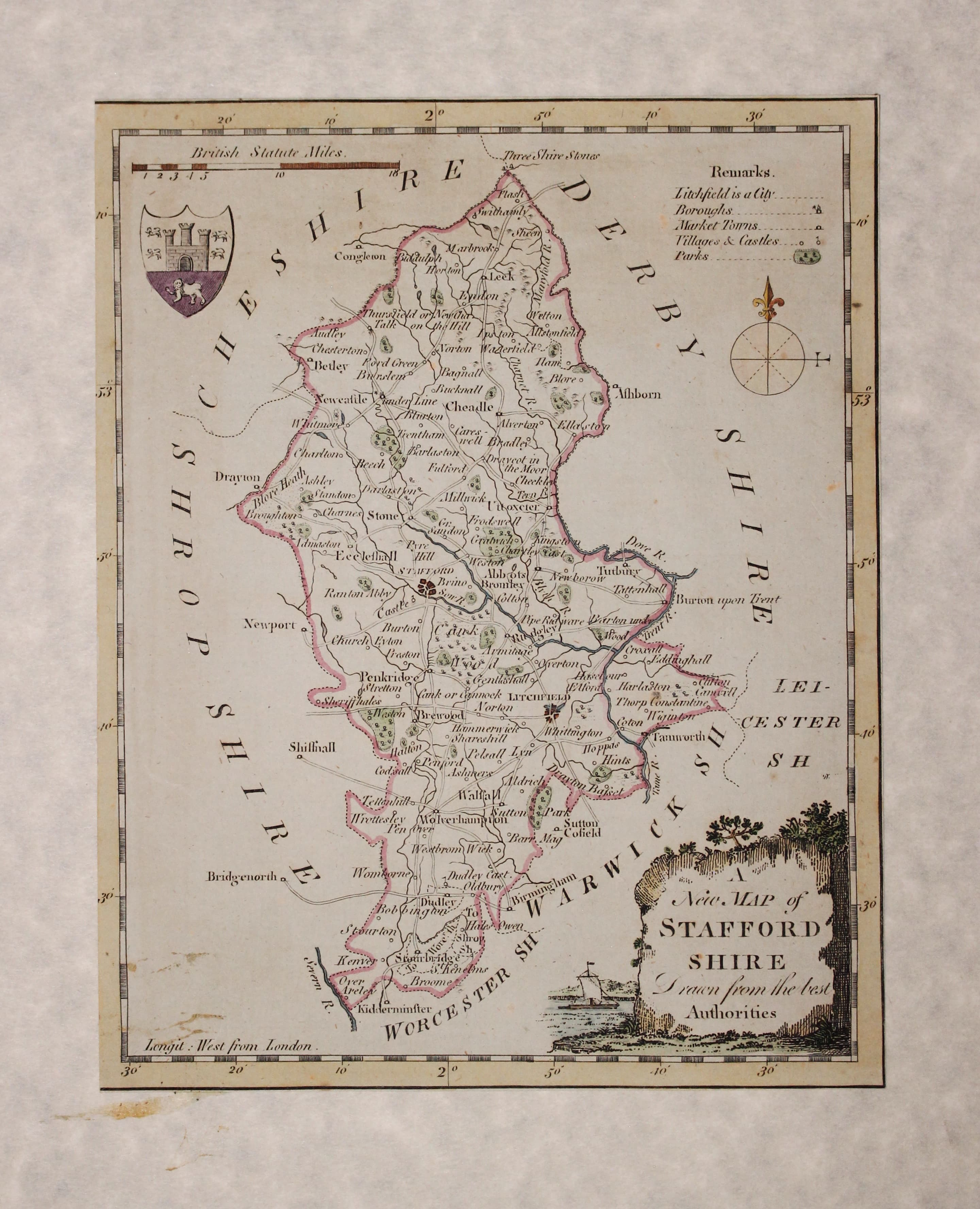 Map of Stafforshire by George A. Walpole 1794