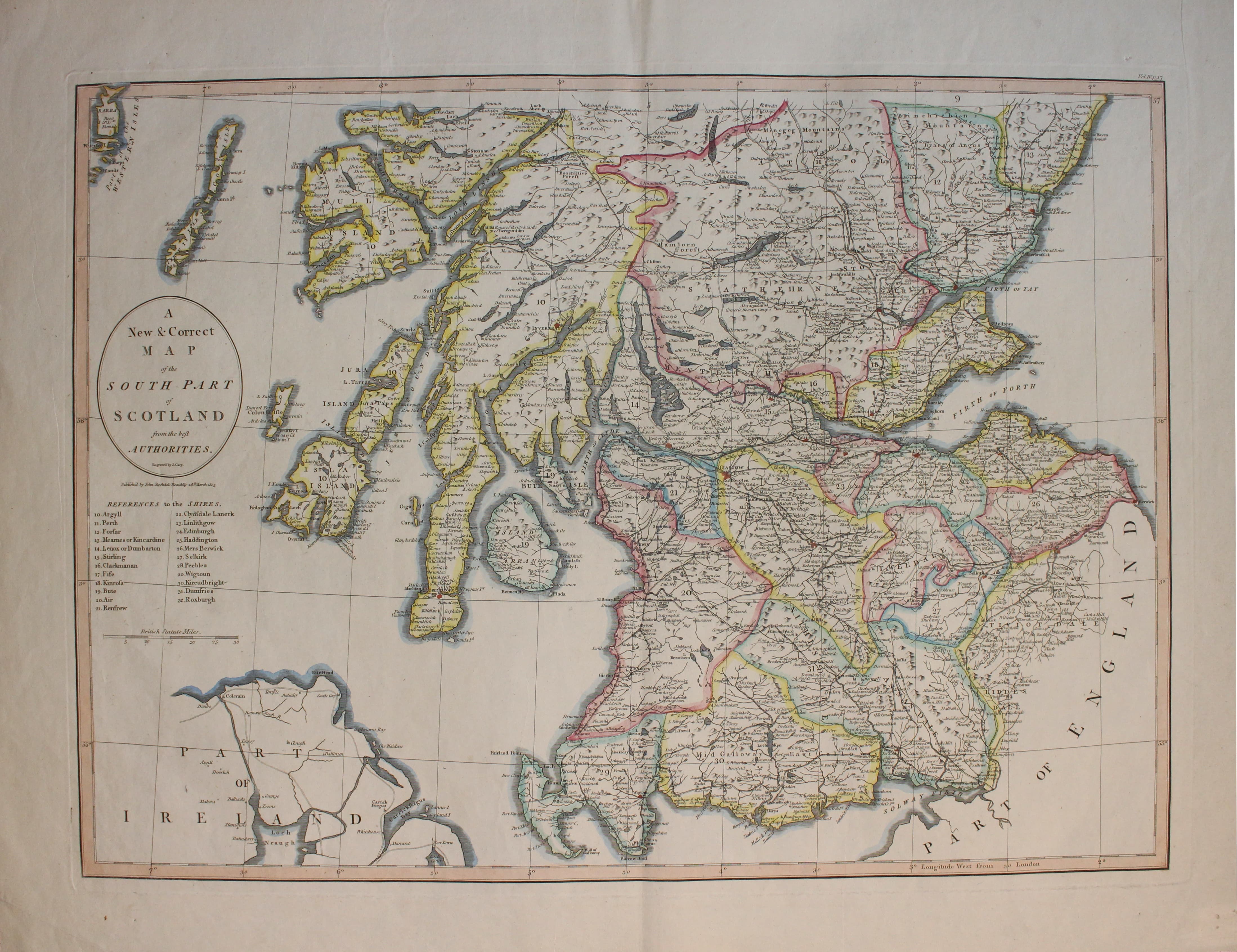 Southern Scotand by John Cary & John Stockdale c.1805
