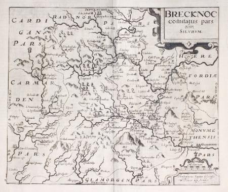 Map of Breconshire Saxon / Hole, 1607