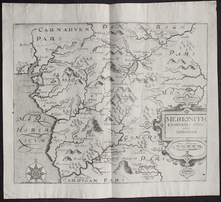  Merionethshire. Christopher Saxton / William Kip c.1637 