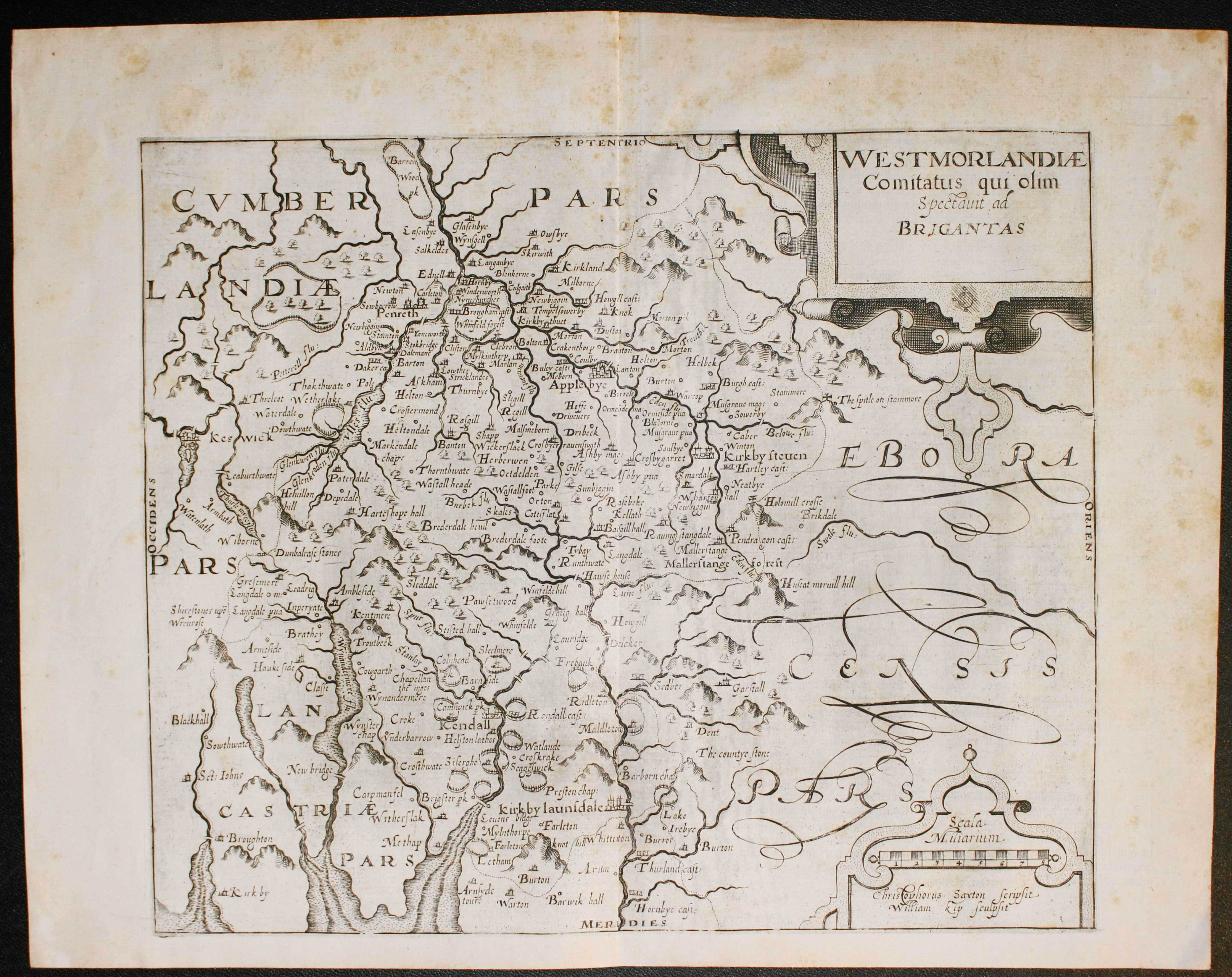 Map of Westmorland by William Kip 1607  Map of Westmorland by William Kip 1607