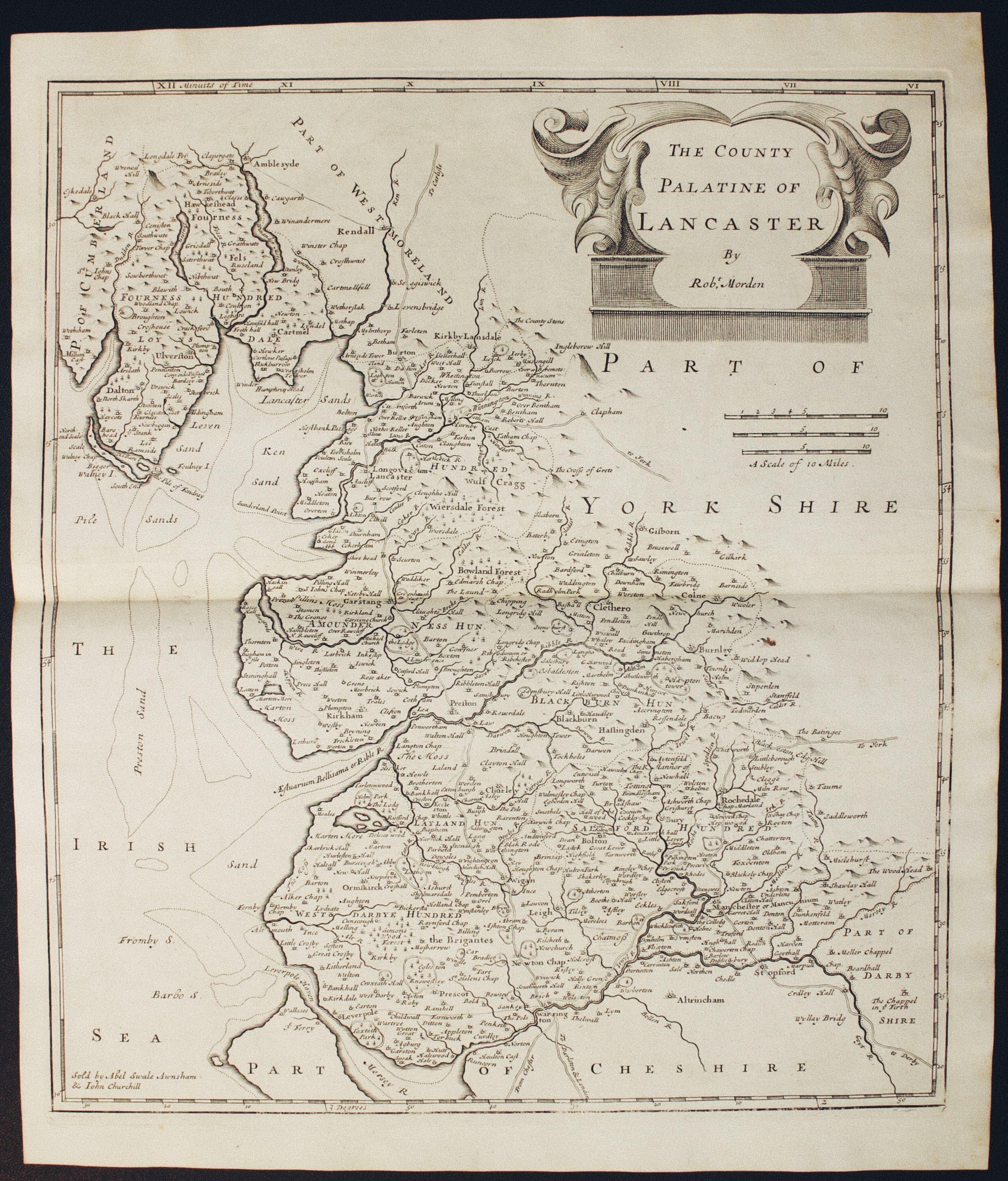 Map of Lancashire  by Robert Morden 1722  Map of Lancashire  by Robert Morden 1722