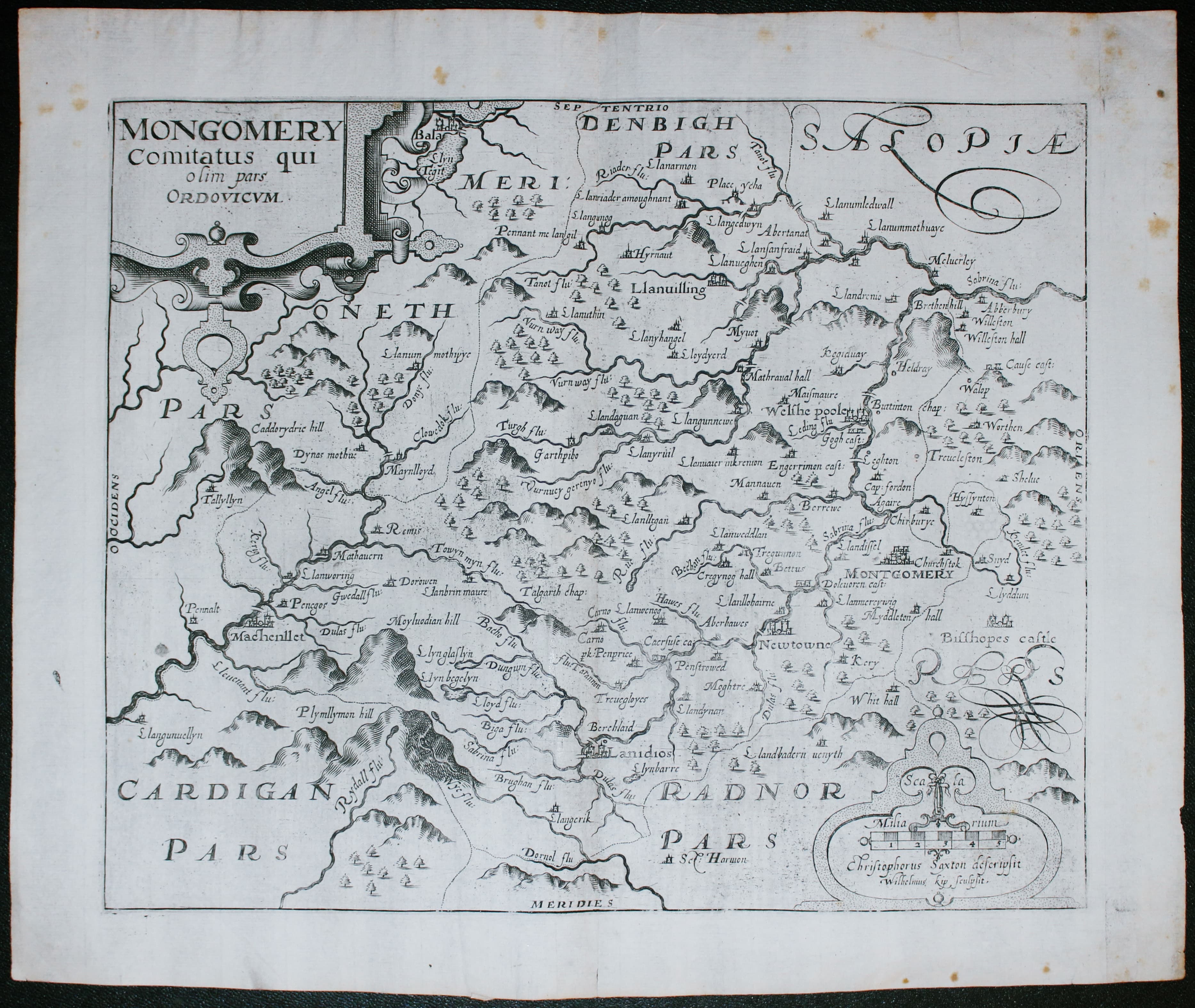 Map of Montgomeryshire Saxton / William Kip 1610