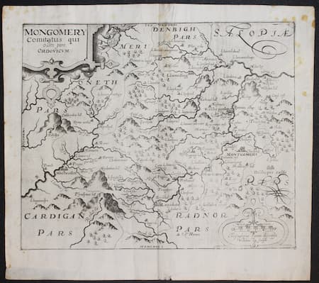 Map of Montgomeryshire Saxton / William Kip 1637