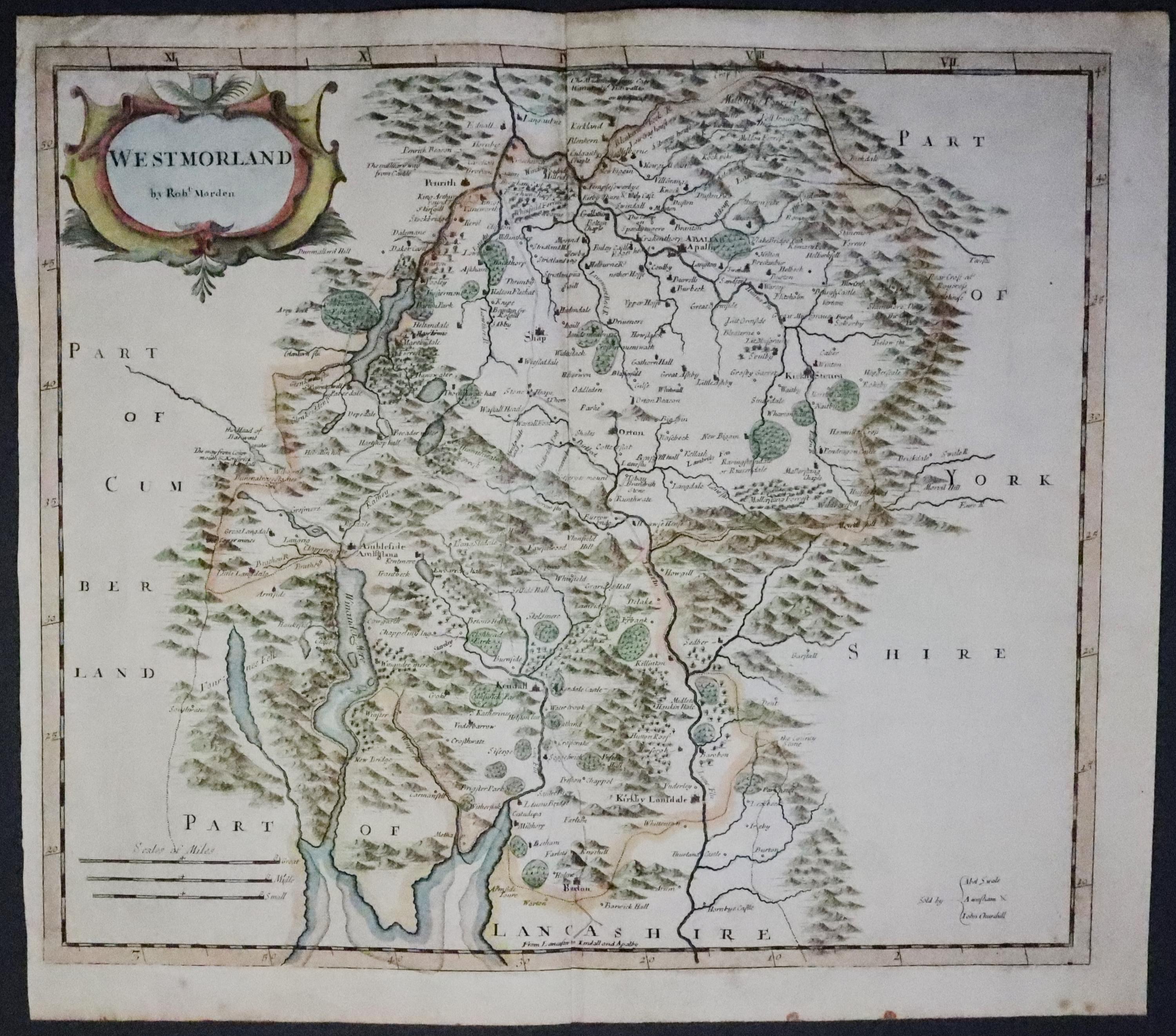 Map of Westmorland  by Robert Morden, 1722