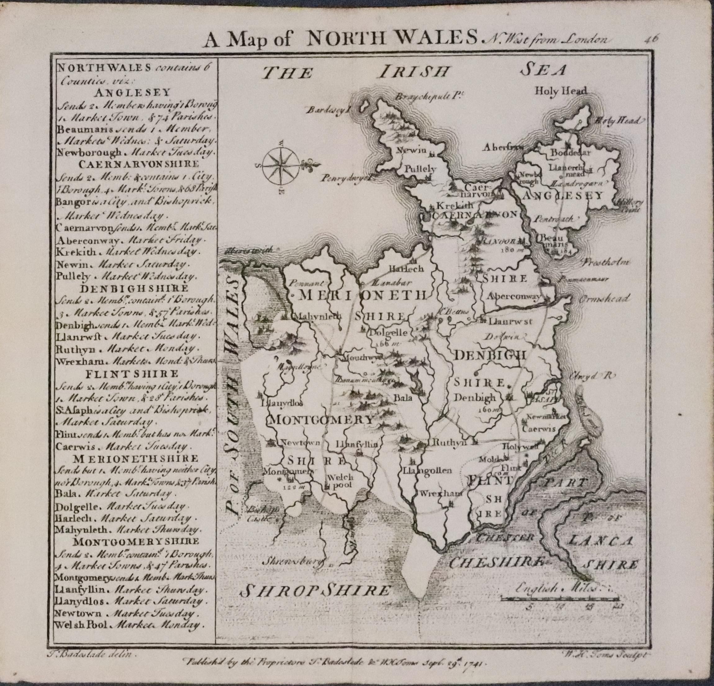 North Wales, T> Badeslade & W. H. Toms 1741