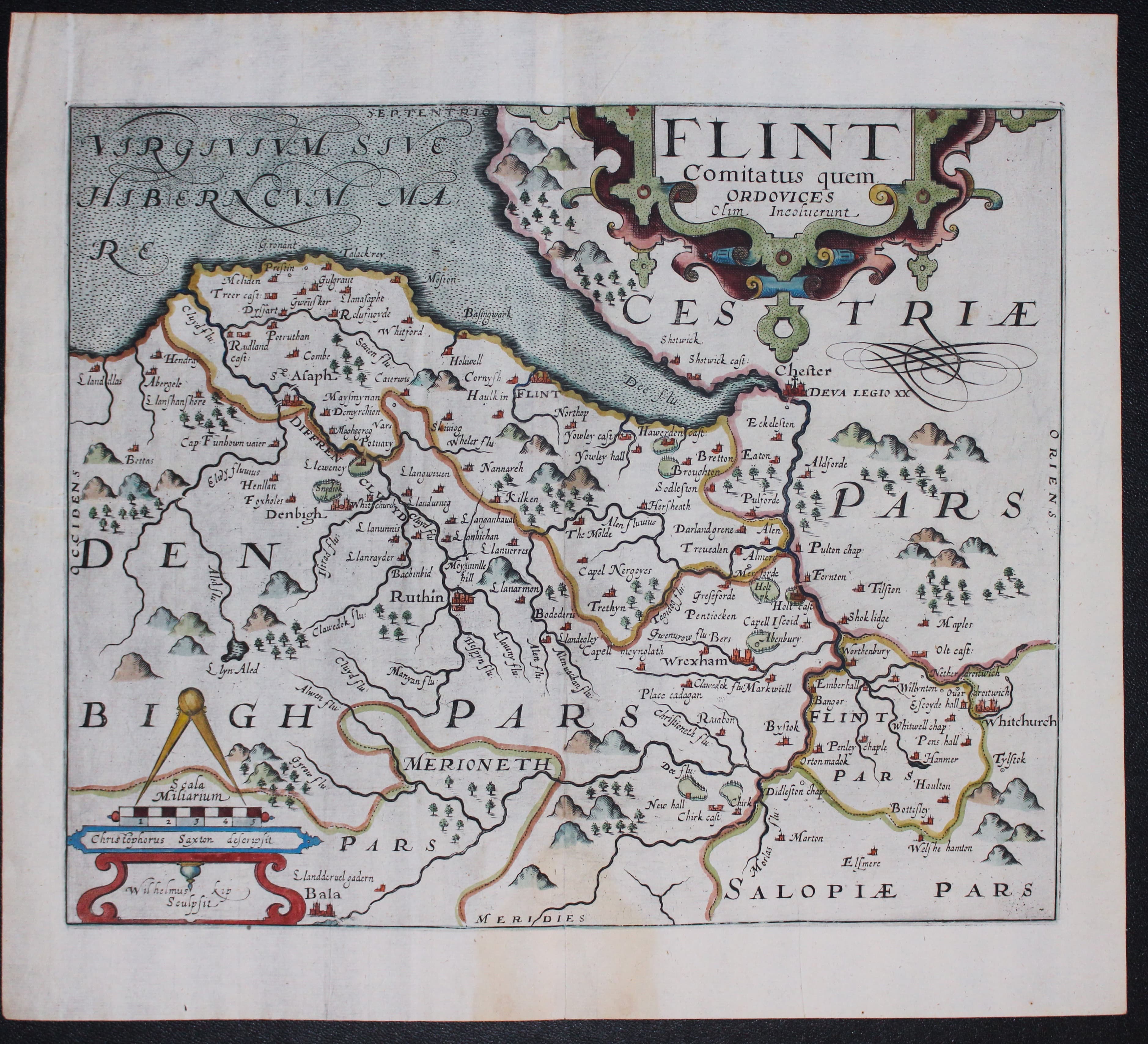 Flintshire, Christopher Saxton/William Kip 1637
