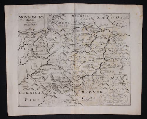 Map of Montgomeryshire Saxton / William Kip 1637