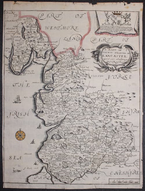 Map of Lancashire  by Richard Blome, 1673