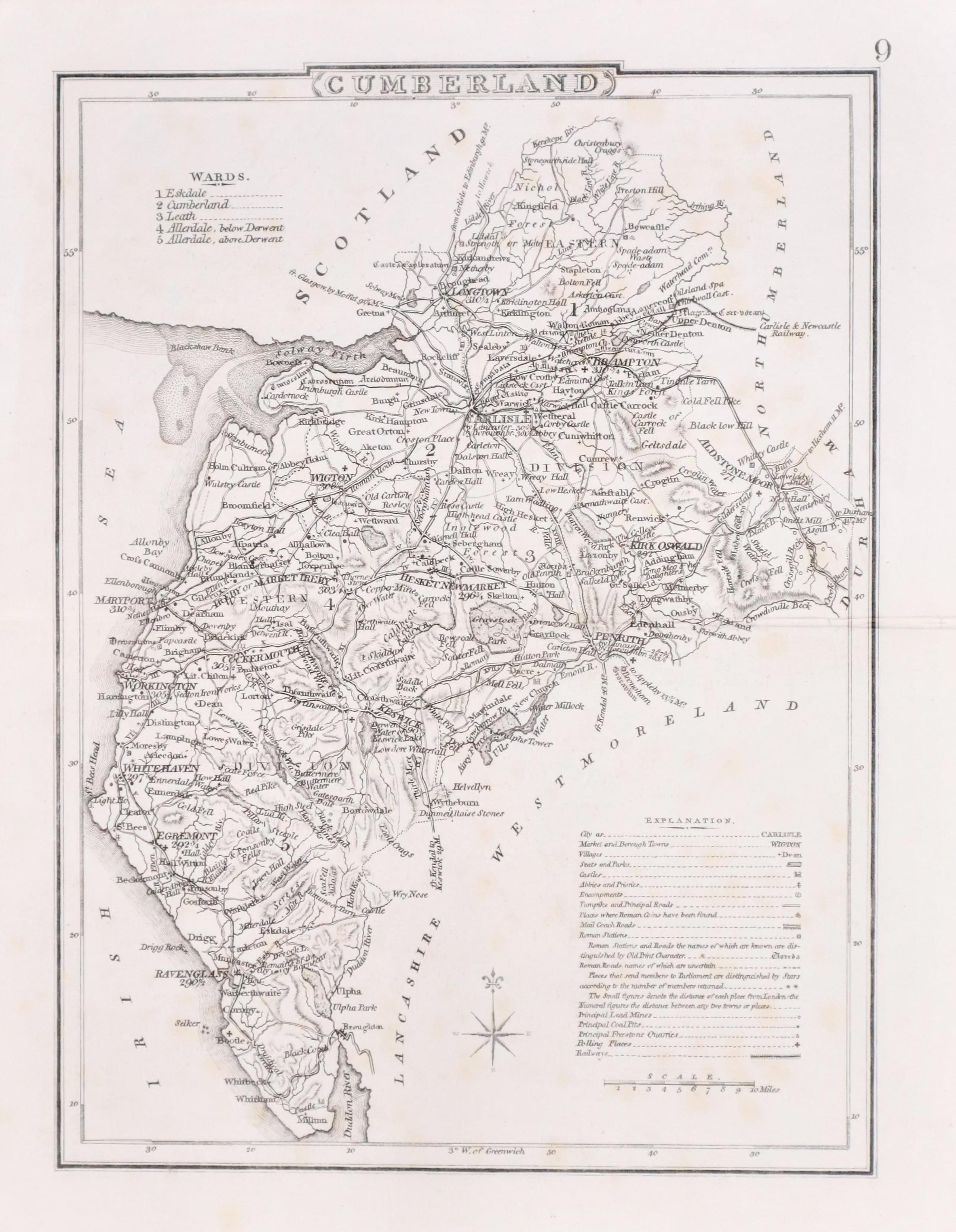 Map of Cumberland  by Robert Morden c.1722  Map of Cumberland  by Robert Morden c.1722