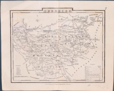 Map of Cheshire by Saxton / Hole, c.1637