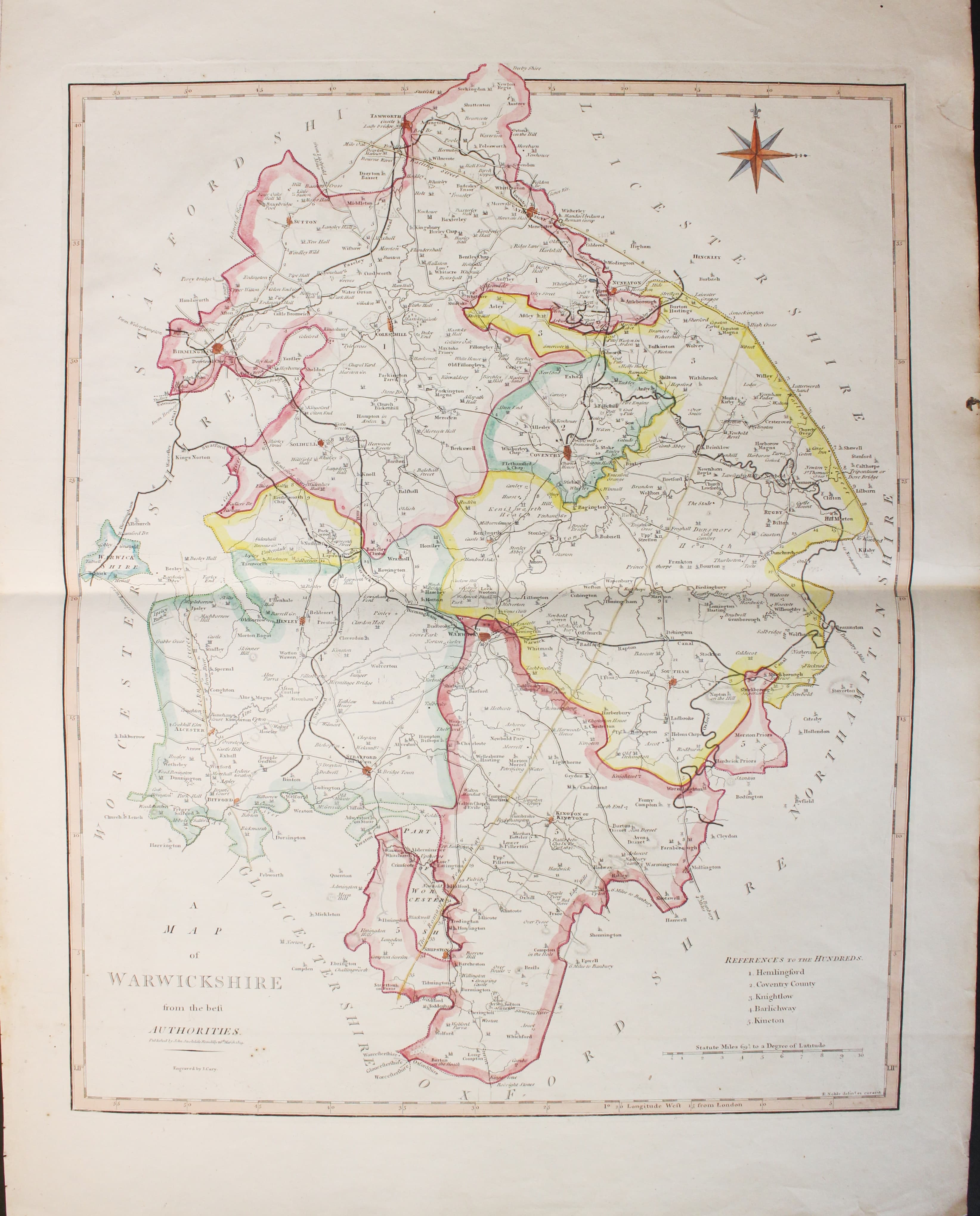 Warwickshire, John Cary & John Stockdale c.1808  Warwickshire, John Cary & John Stockdale c.1808