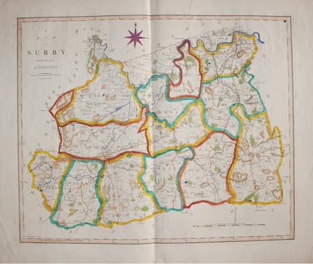 Map of Surrey by John Cary & John Stockdale c.1808