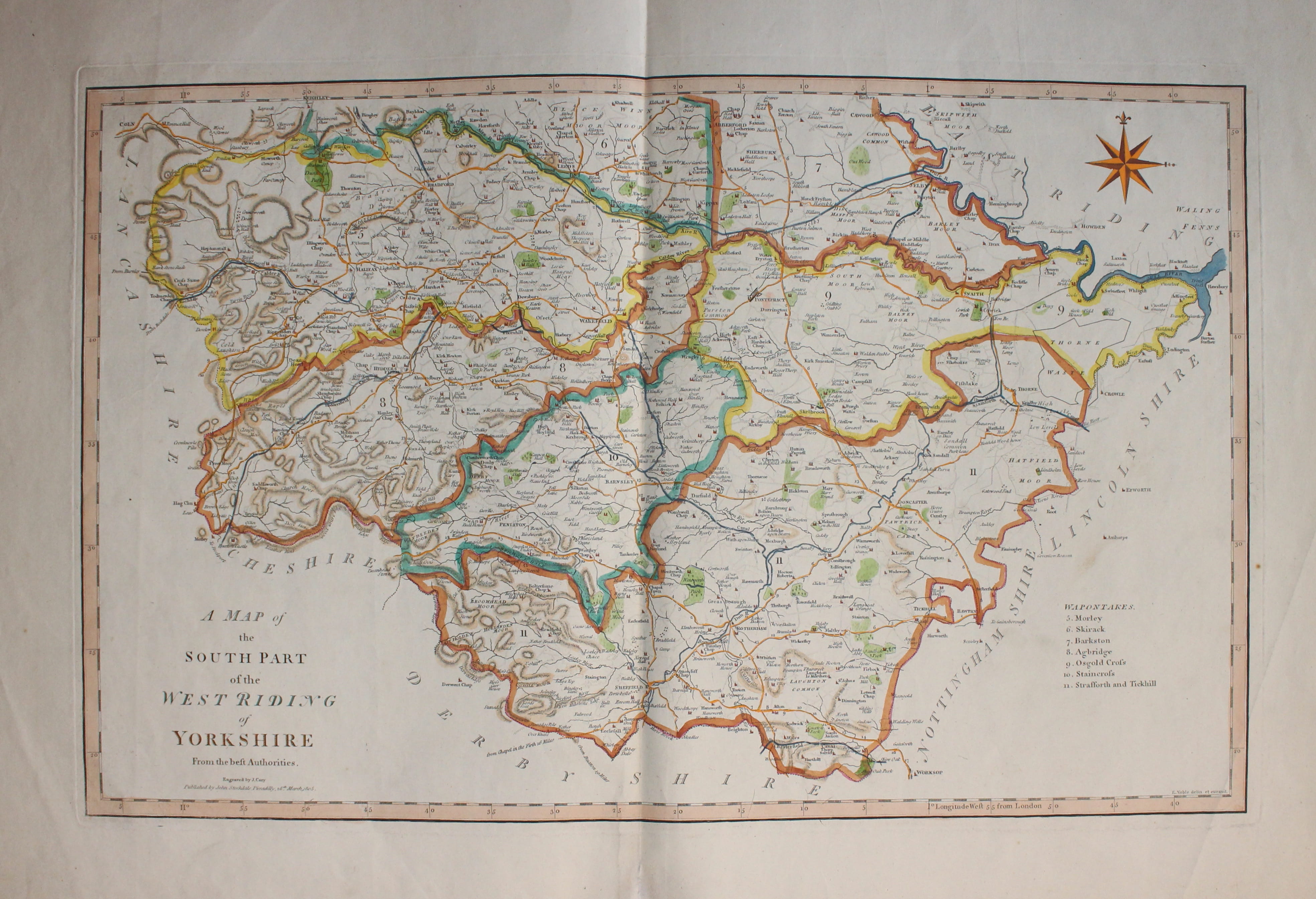 South West Riding of Yorkshire, Cary & Stockdale 1805