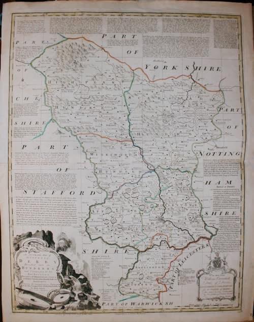 Map of Derbyshire by Emanuel Bowen 1787