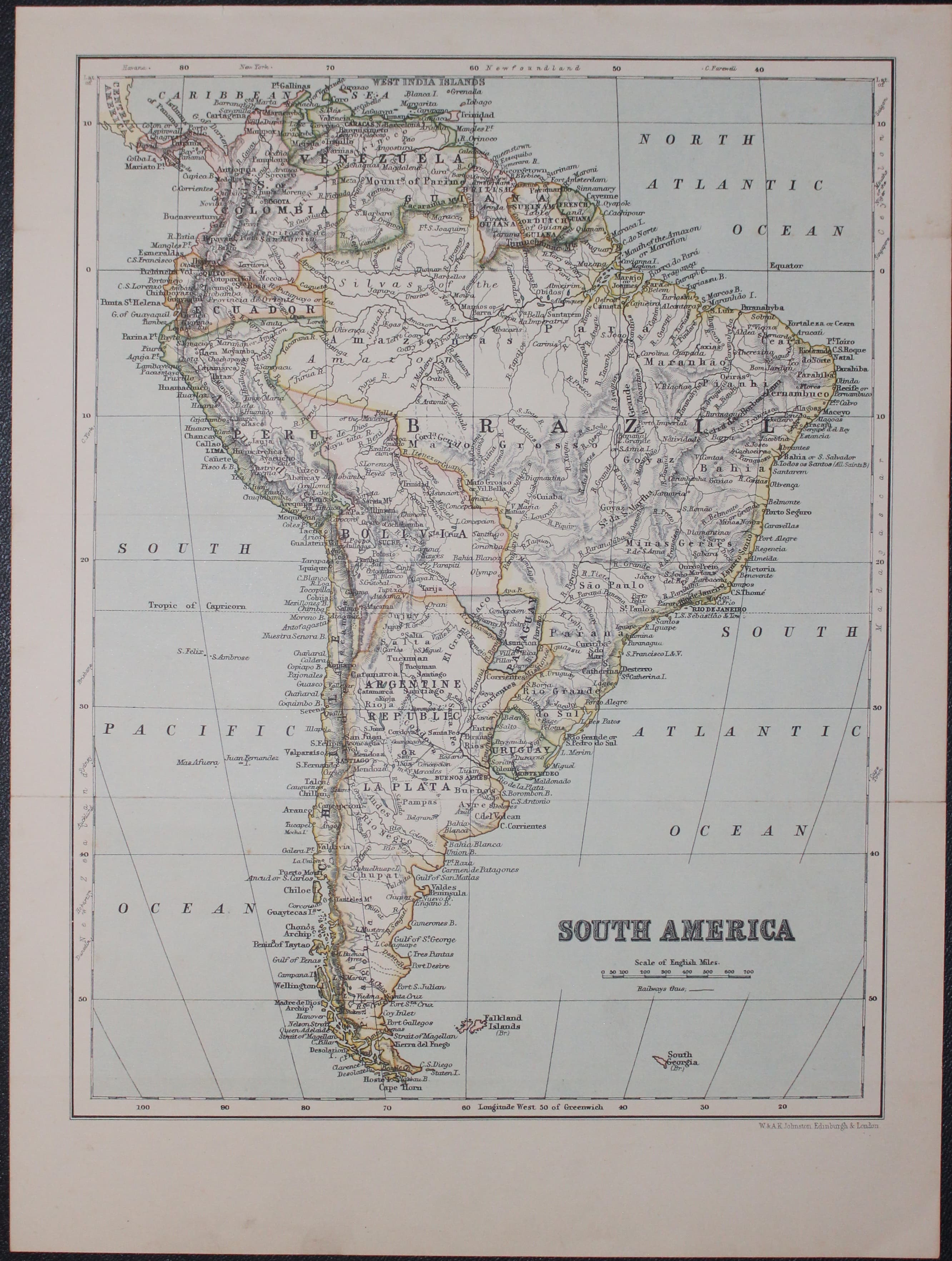 South America, W. & A. K. Johnston c.1890  South America, W. & A. K. Johnston c.1890