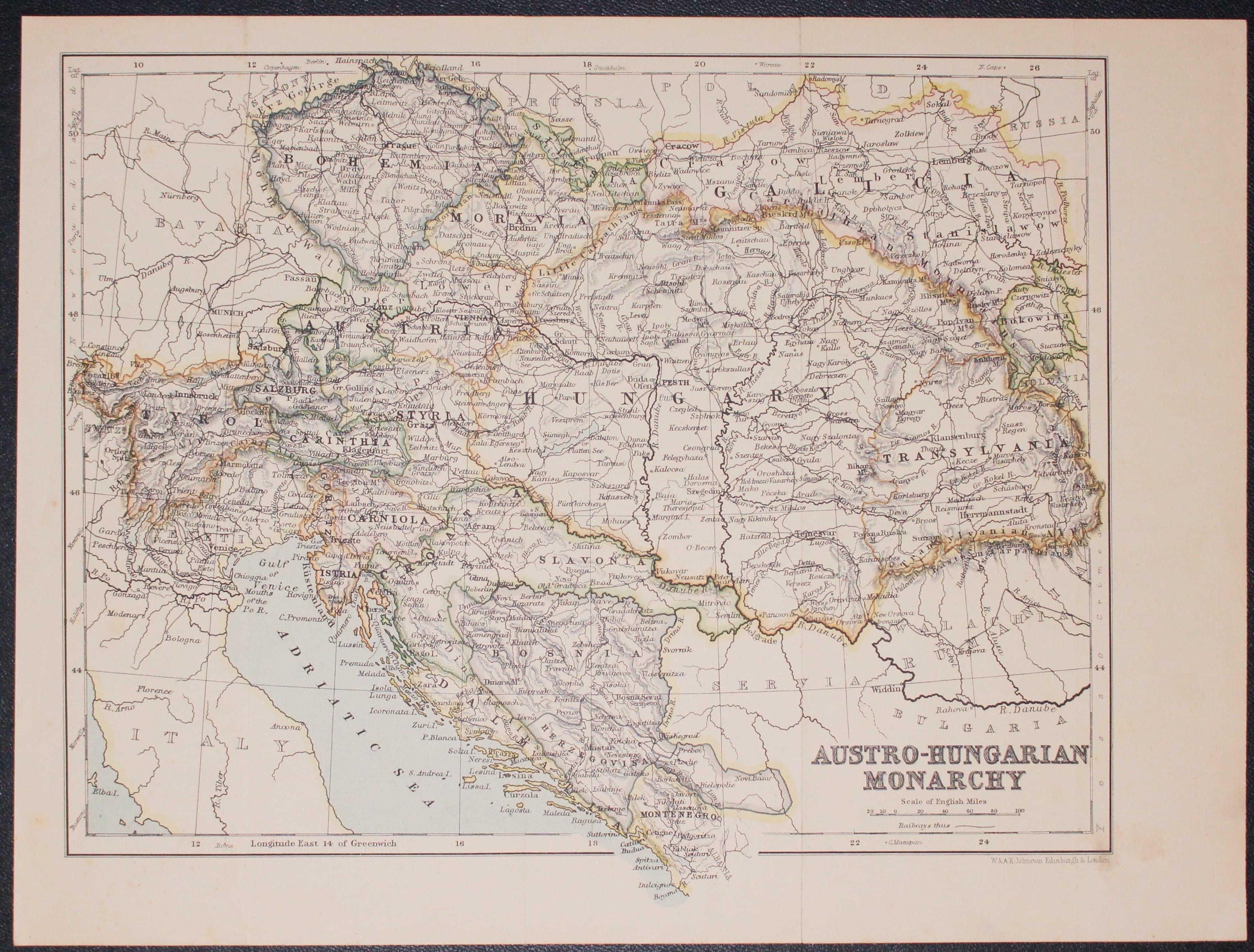 Austro-Hungarian Monarchy, W. & A. K. Johnston c.1890  Austro-Hungarian Monarchy, W. & A. K. Johnston c.1890