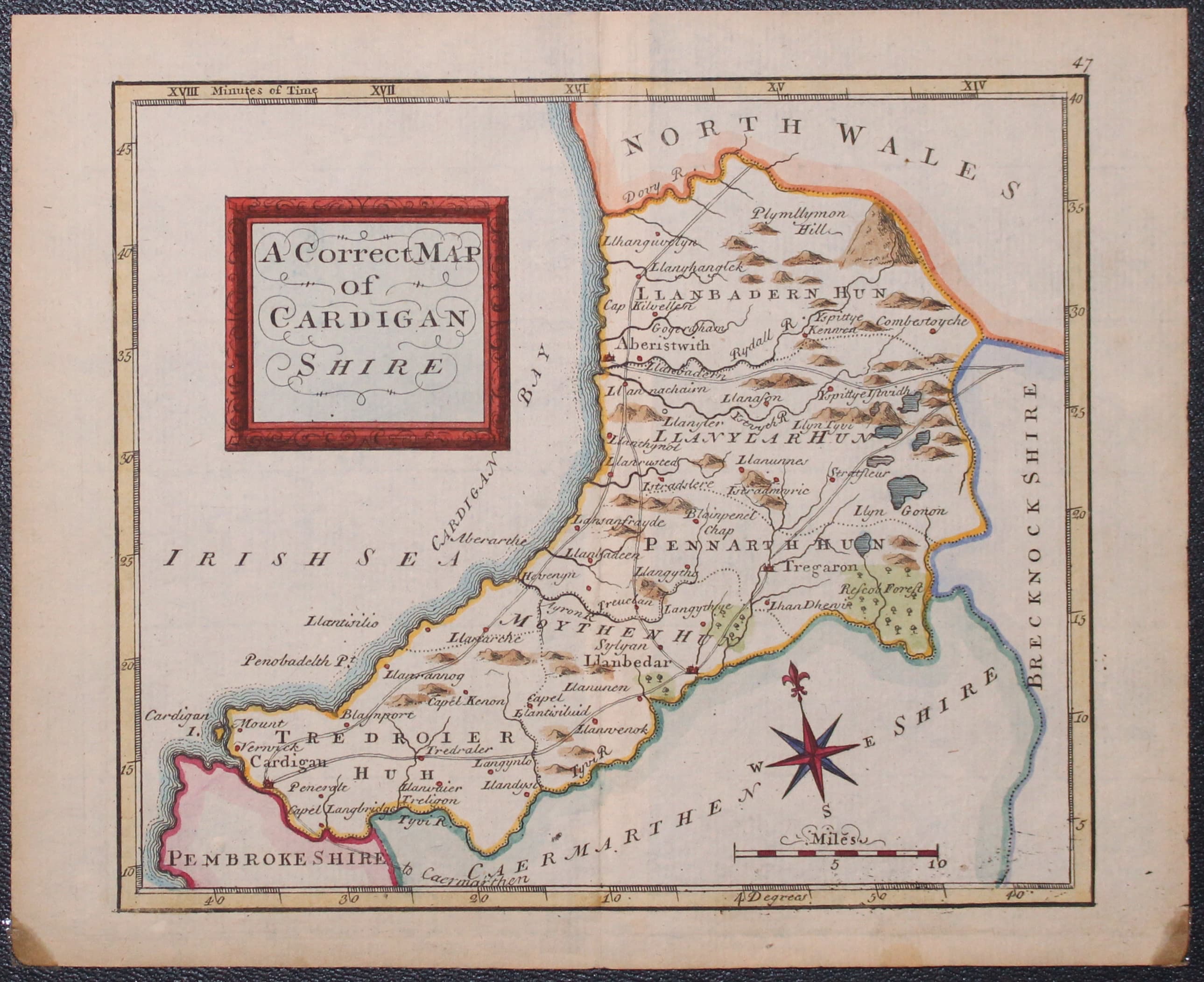 Map of Cardiganshire, Thomas Osbrone 1746  Map of Cardiganshire, Thomas Osbrone 1746