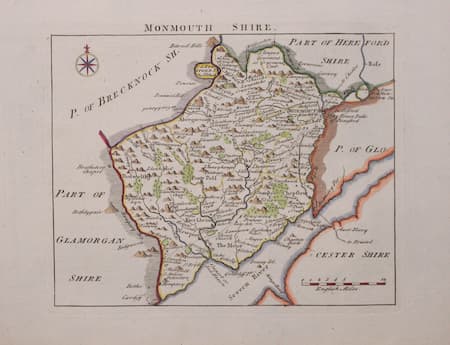 Map of Monmouthshire John Jocque 1769