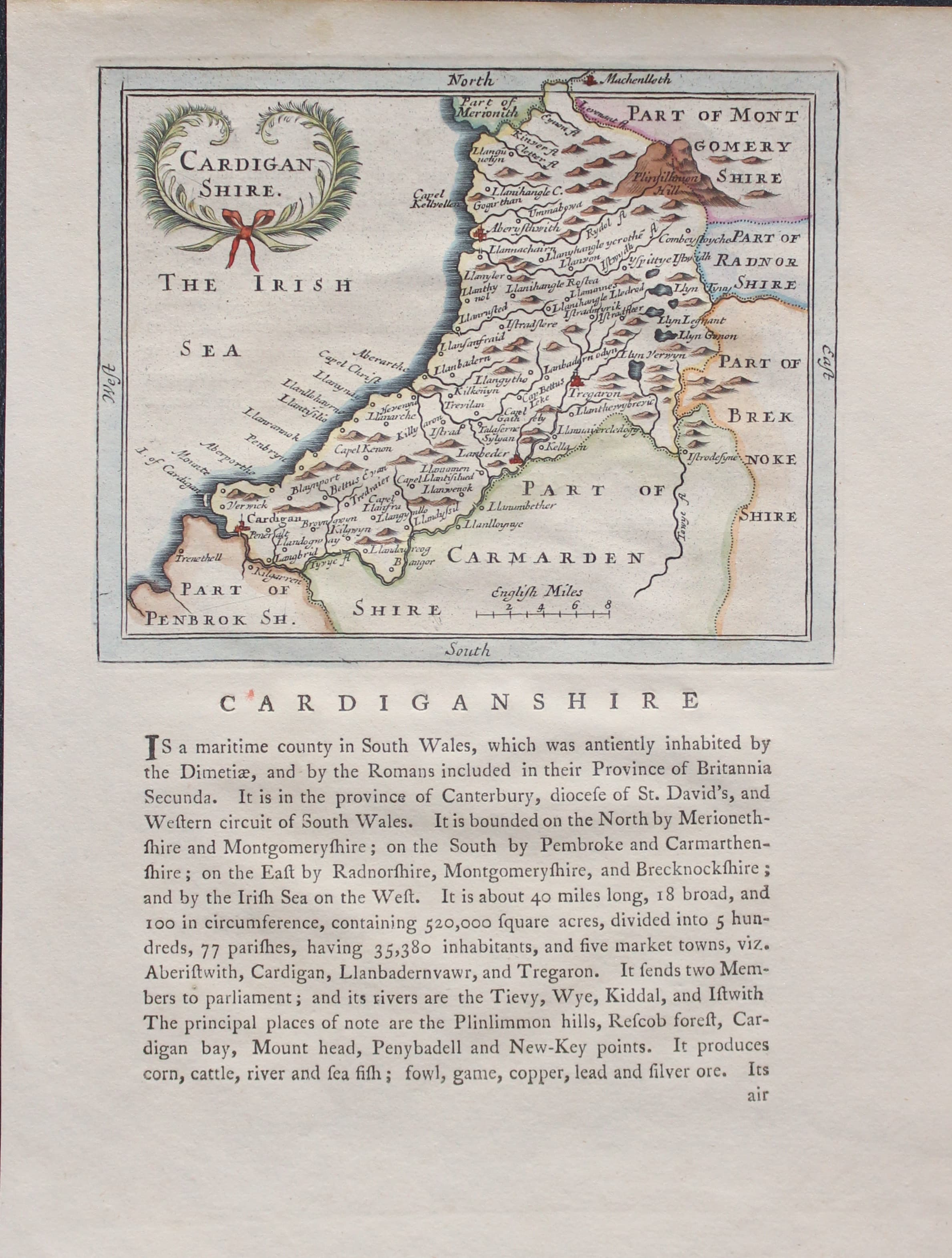 Map of Cardiganshire, John Seller 1787  Map of Cardiganshire, John Seller 1787