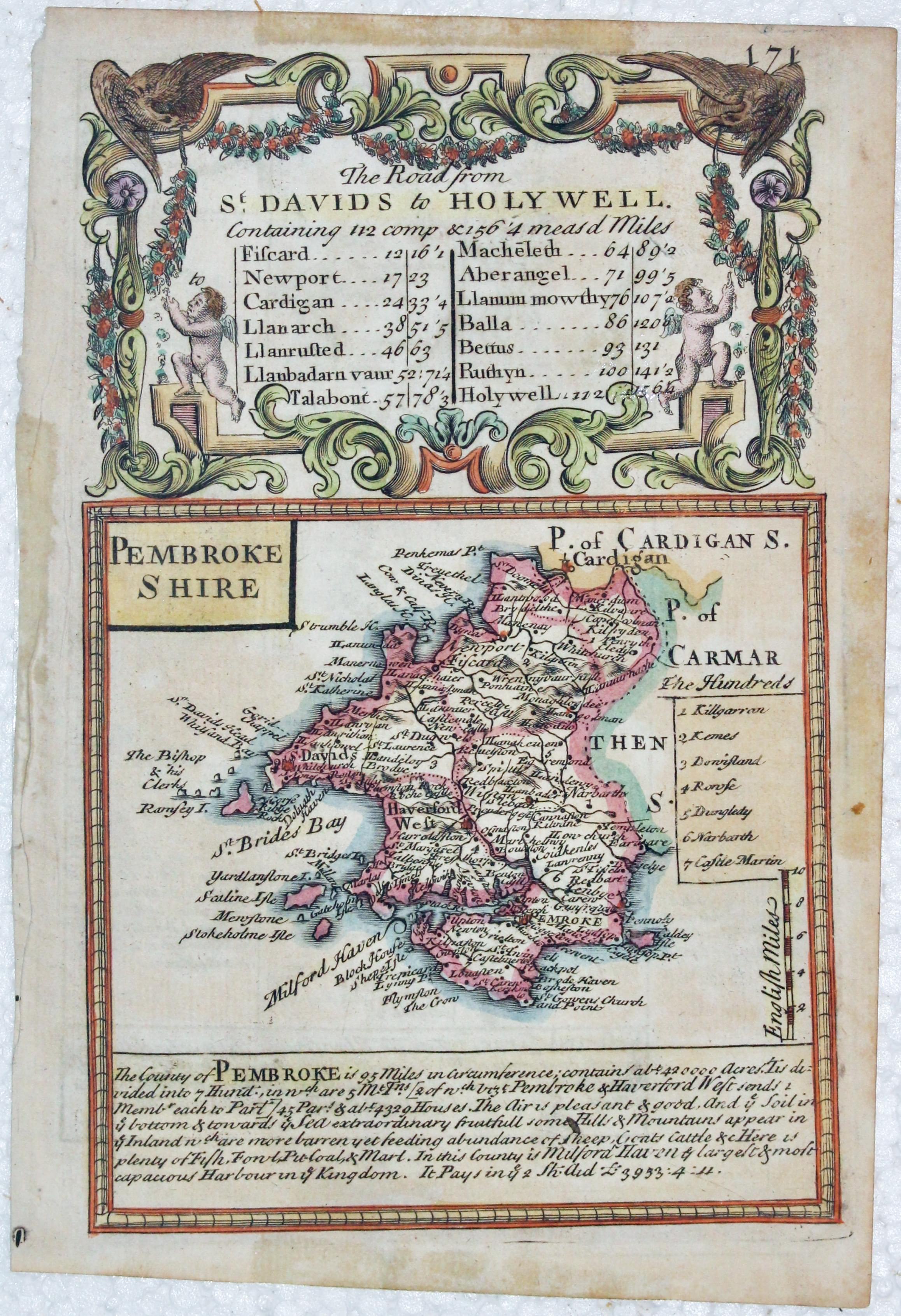Map of Pembrokeshire by John Owen and Emanuel Bowen, c.1730  Map of Pembrokeshire by John Owen and Emanuel Bowen, c.1730