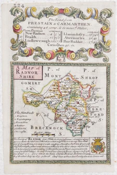 Map of Radnotshire by John Owen and Emanuel Bowen, c.1730