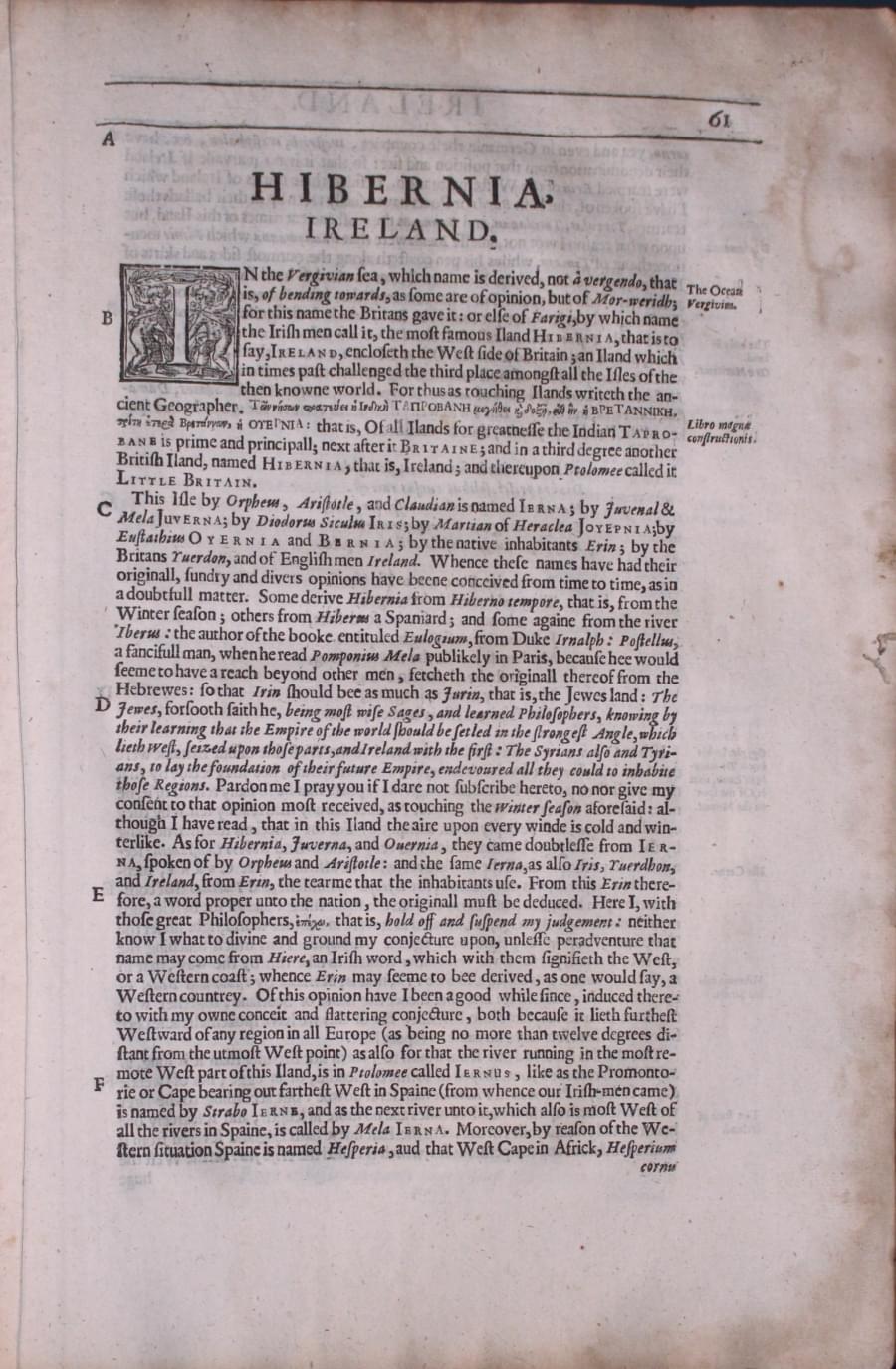 Ireland text by William Camden 1637   Ireland text by William Camden 1637