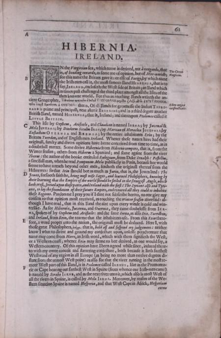 Ireland text by William Camden 1637 