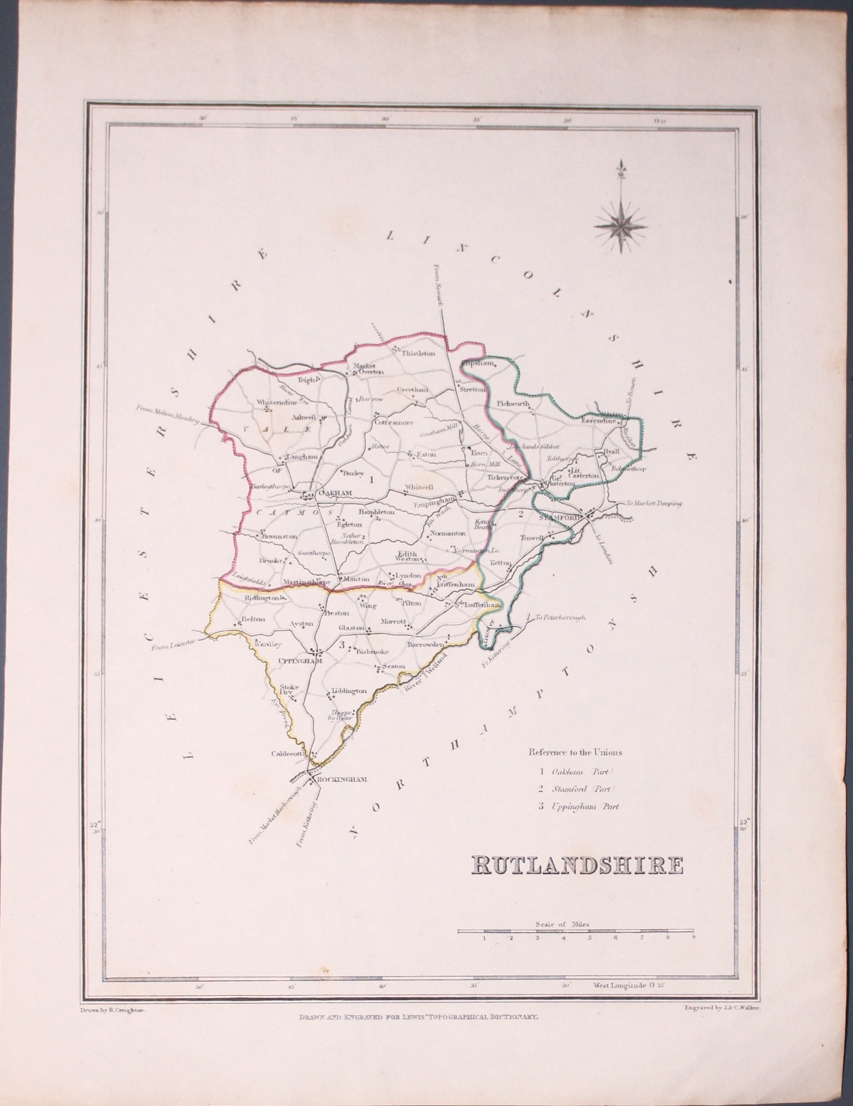 Map of Rutlandshire  by Thomas Letts
