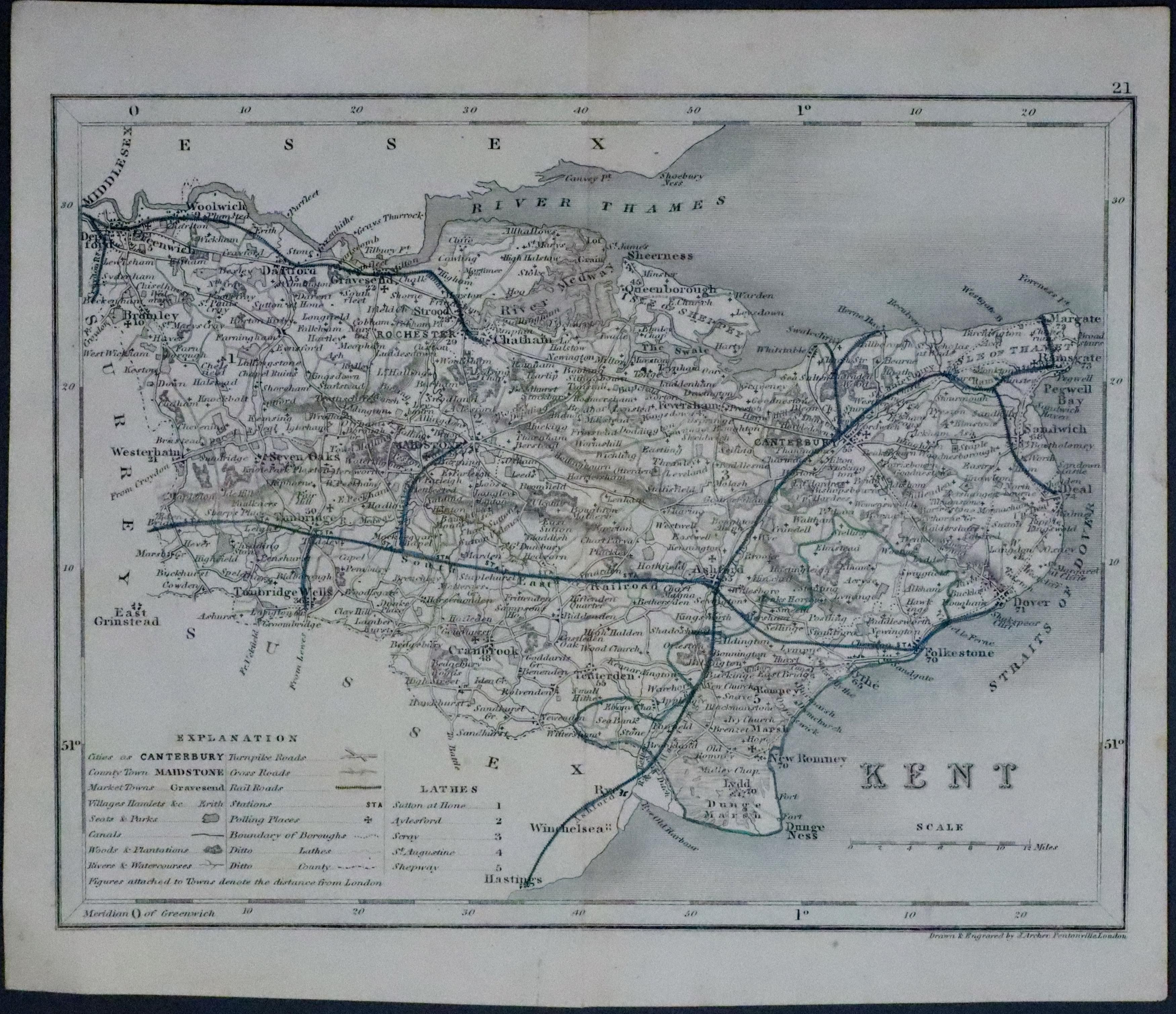 Map of Rochester. Kent by Lt. R. K. Dawson 1832