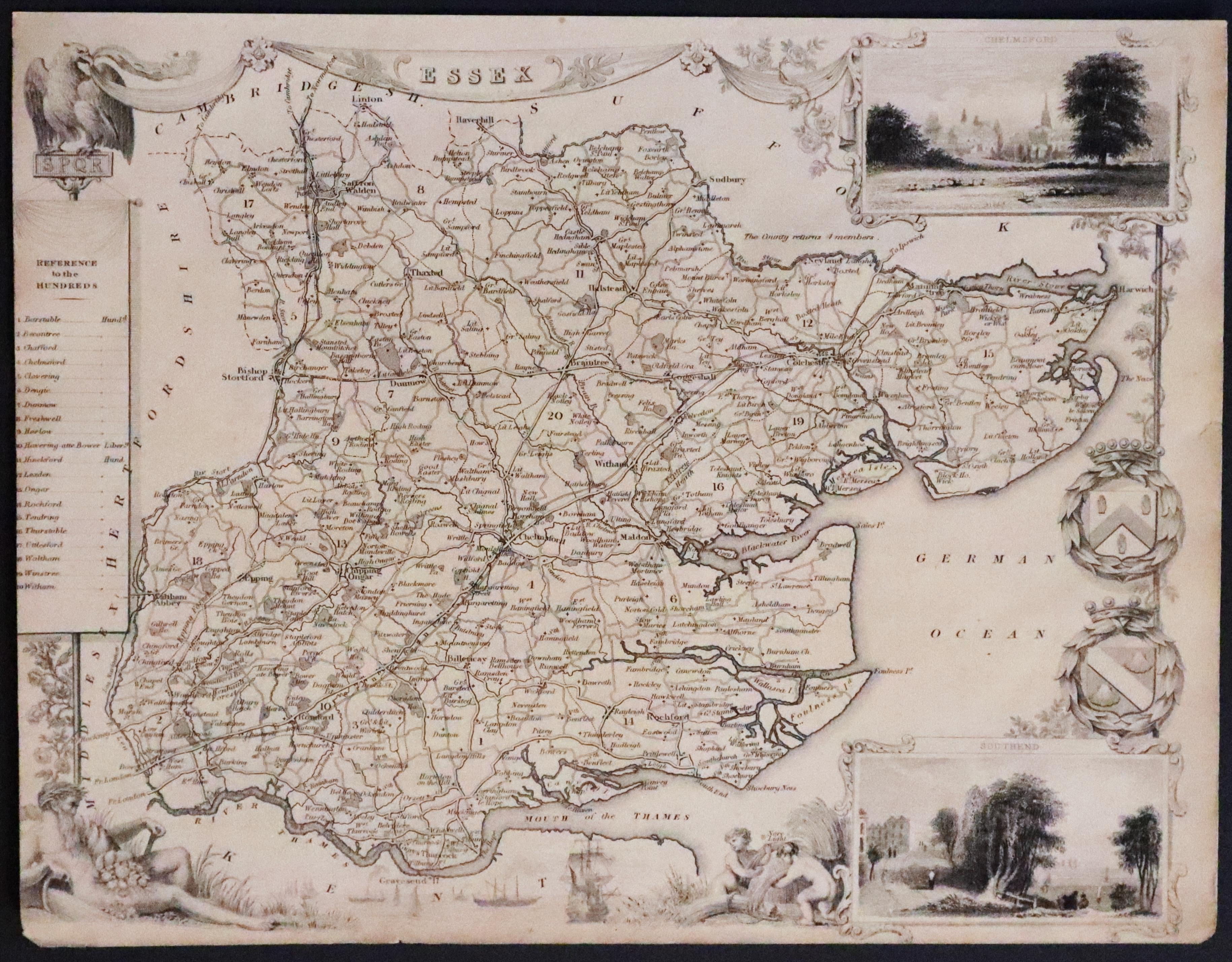 Map of Essex  by Thomas Moule c.1850  Map of Essex  by Thomas Moule c.1850