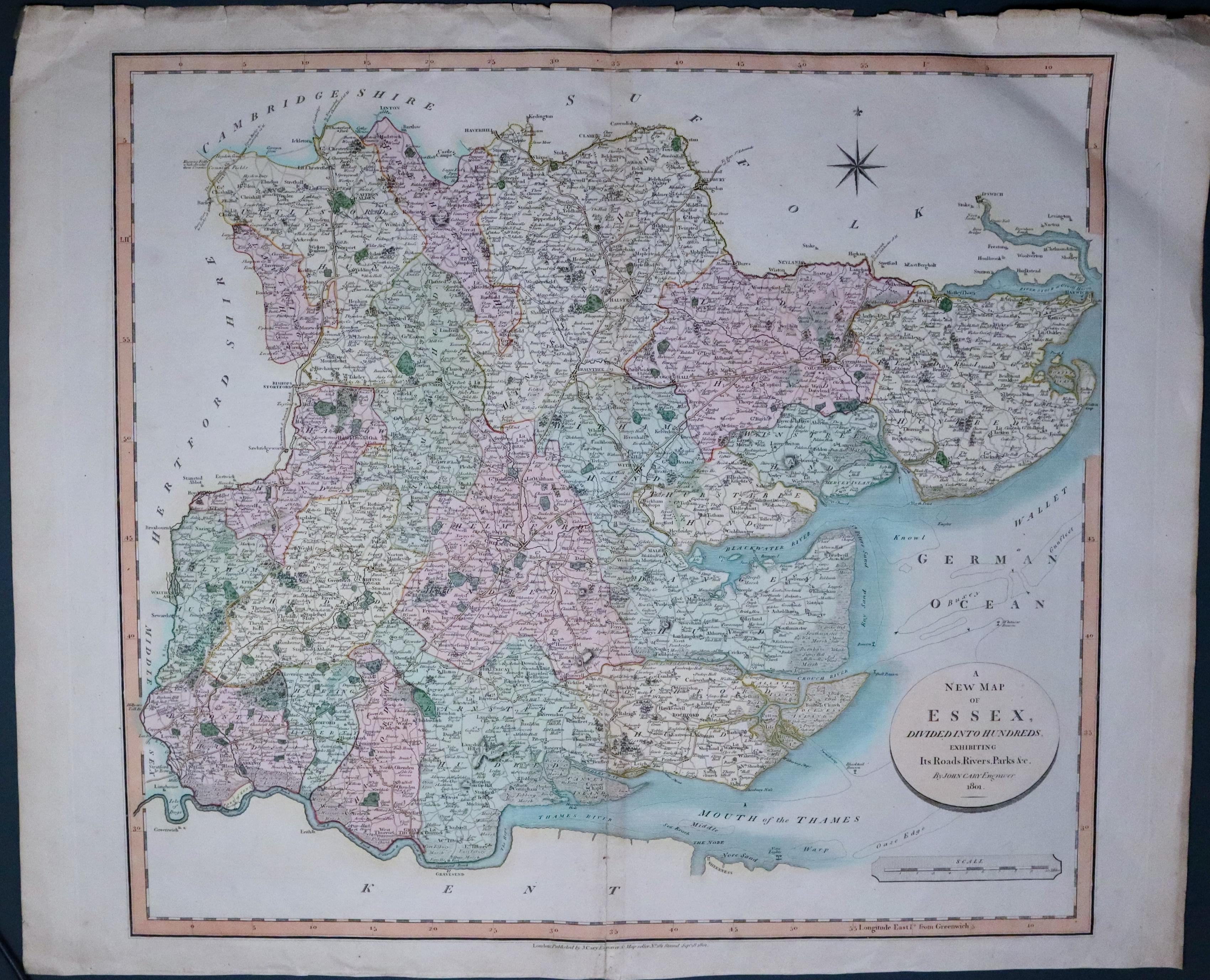 Map of Essex  by John Cary 1801  Map of Essex  by John Cary 1801