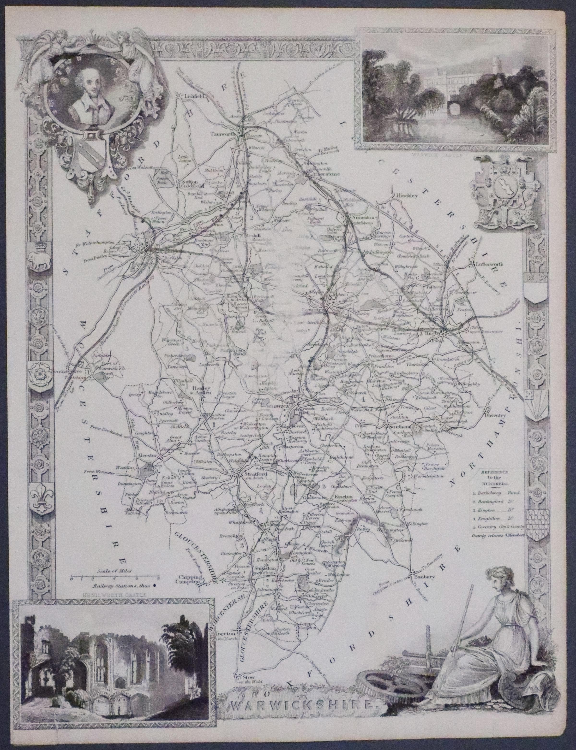 Warwickshire, Thomas Moule c.1850
