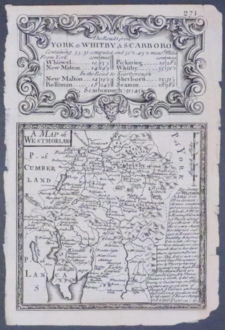 Westmorland map by John Owen and Emanuel Bowen c,1730