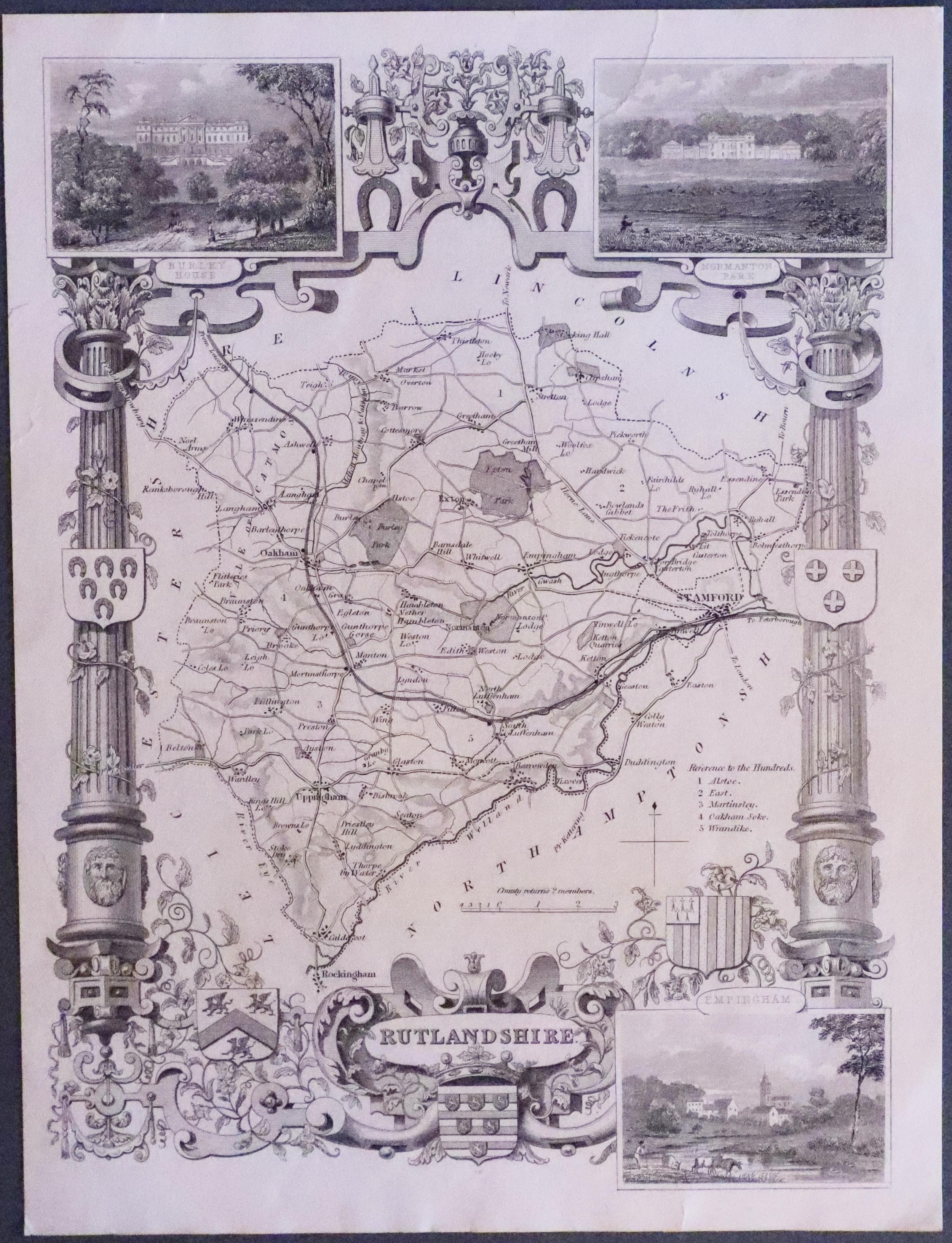 Map of Rutlandshire  by Thomas Letts