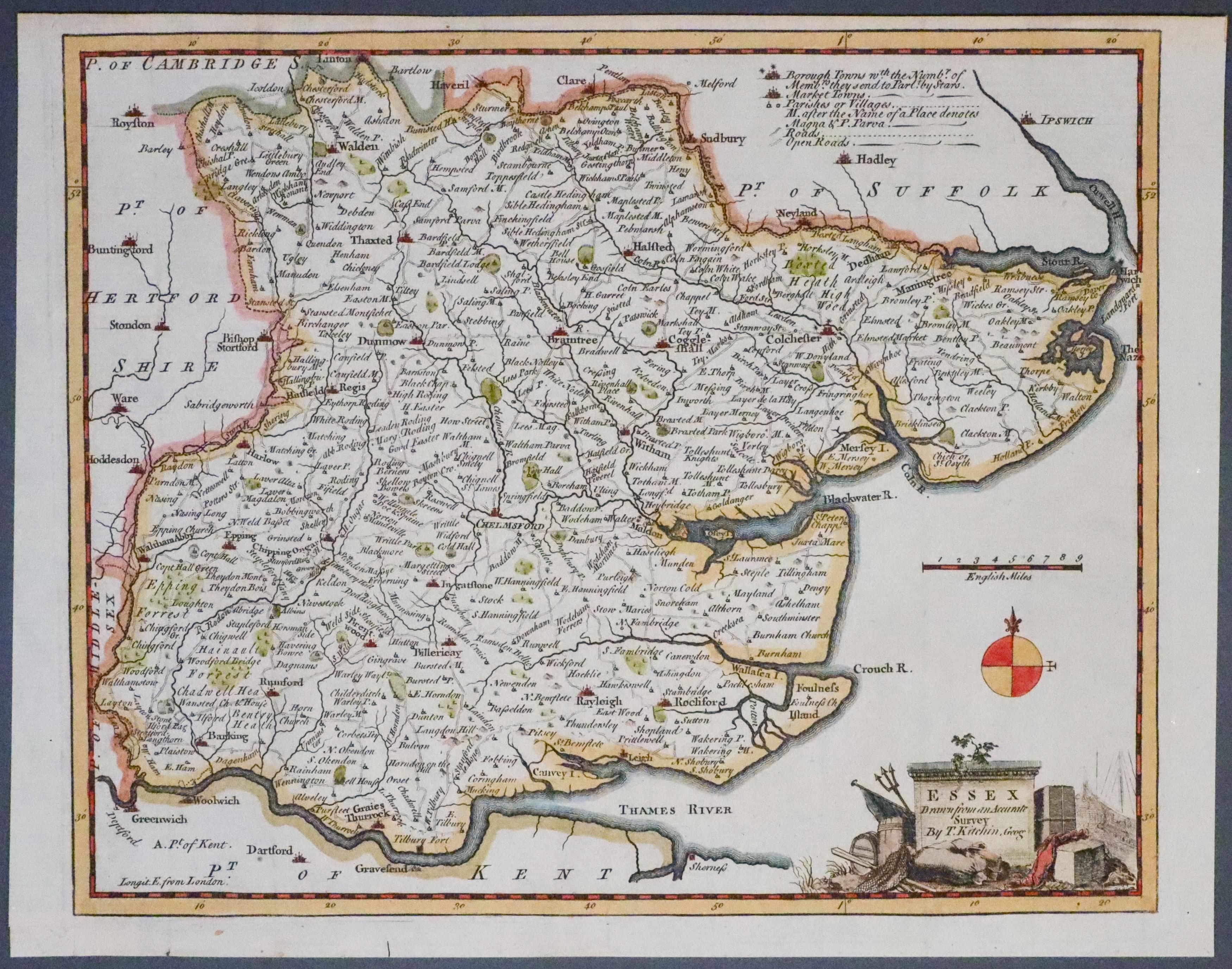 Map of Essex by Thomas Kitchin c.1786.  Map of Essex by Thomas Kitchin c.1786.