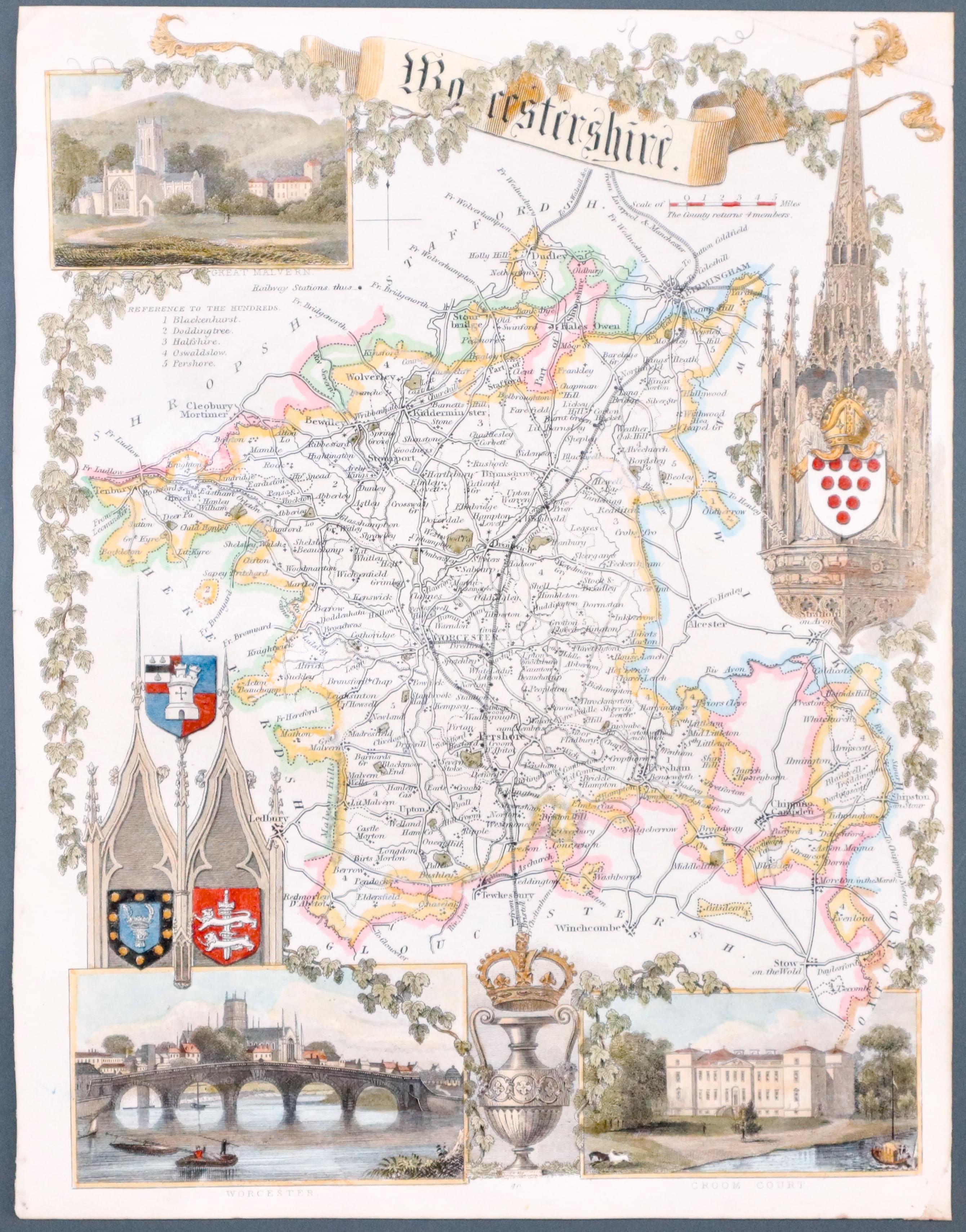 Worcestershire, Thomas Moule c.1850  Worcestershire, Thomas Moule c.1850