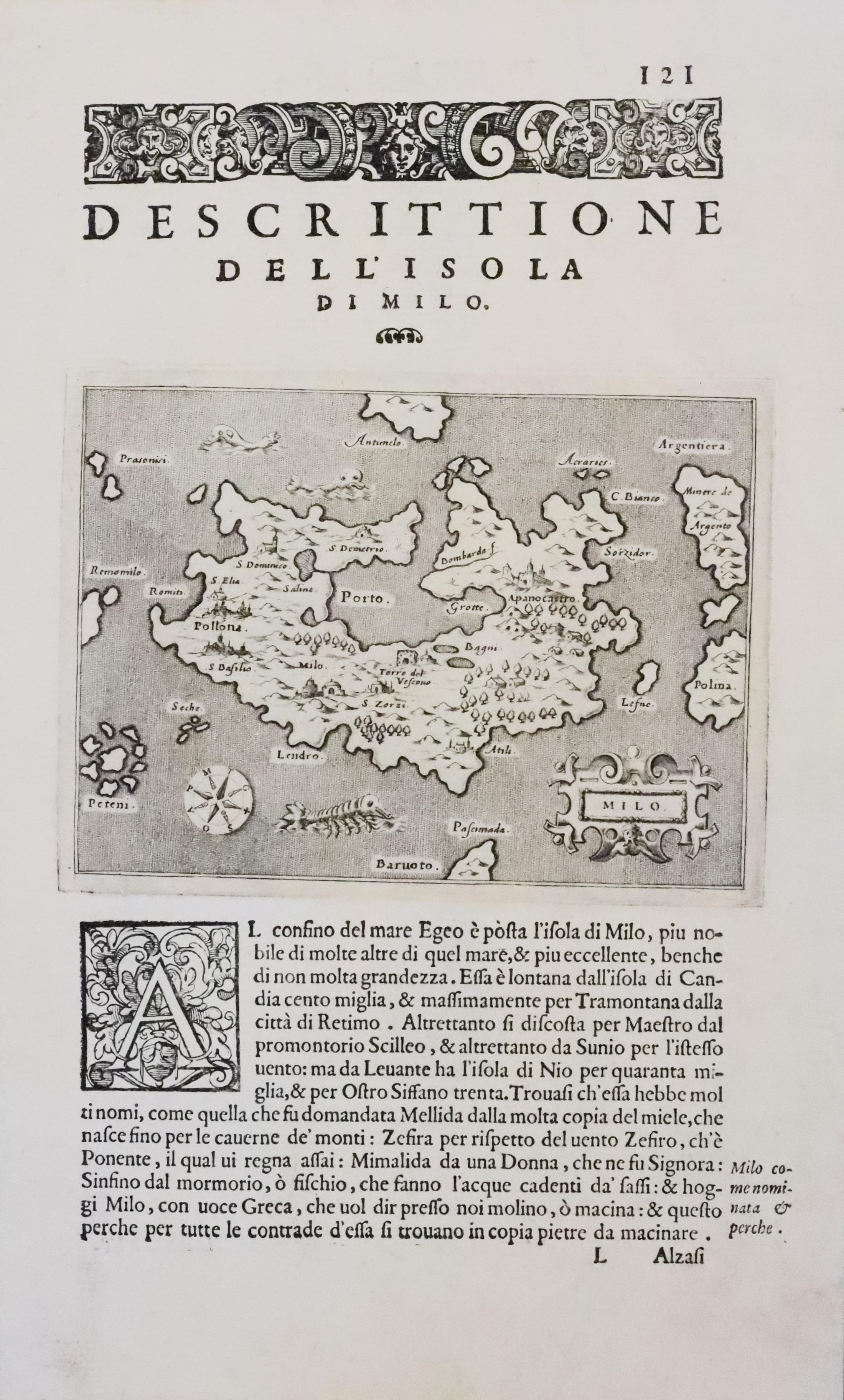 Island of Milos, Tomaso Poracchi c.1580  Island of Milos, Tomaso Poracchi c.1580