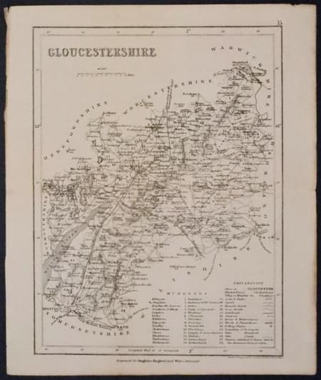 Map of Gloucestreshire by Joshua Archer c.1840
