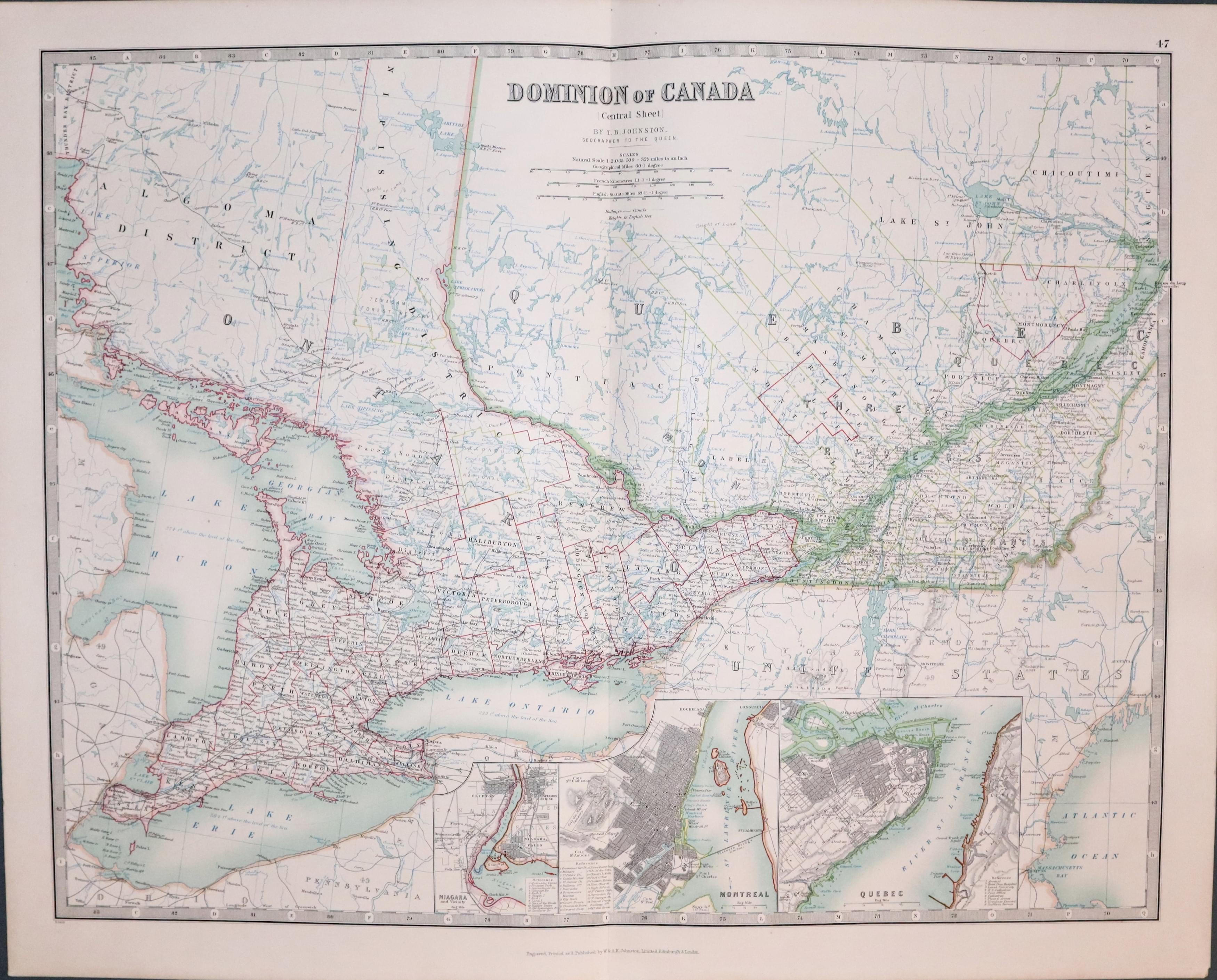 Canada (Cental Sheet) W & A K Johnston c.1896